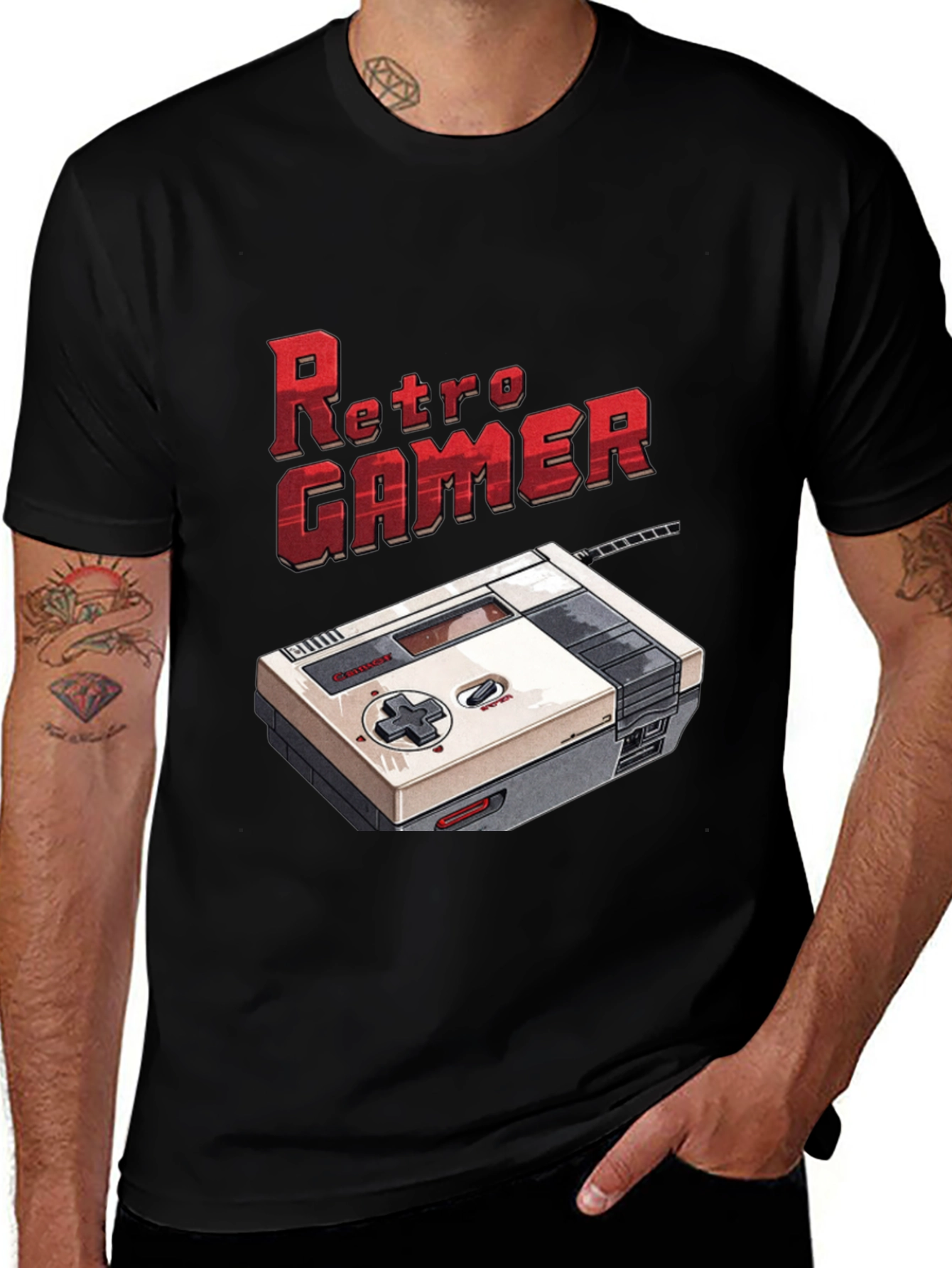 Retro Gamer T-Shirt - Black, Graphic Tee
