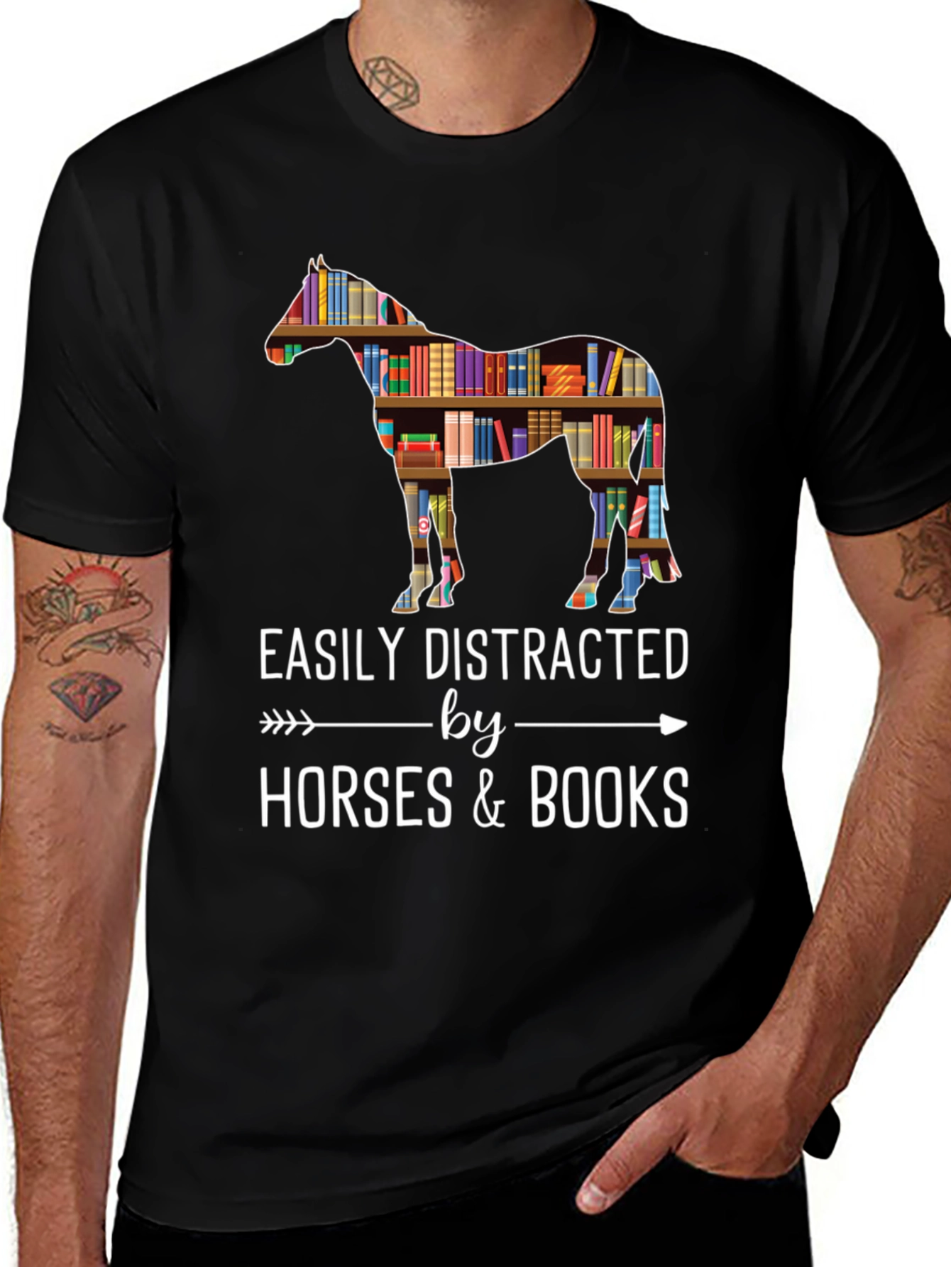 Variant 3 of Horse & Books T-Shirt