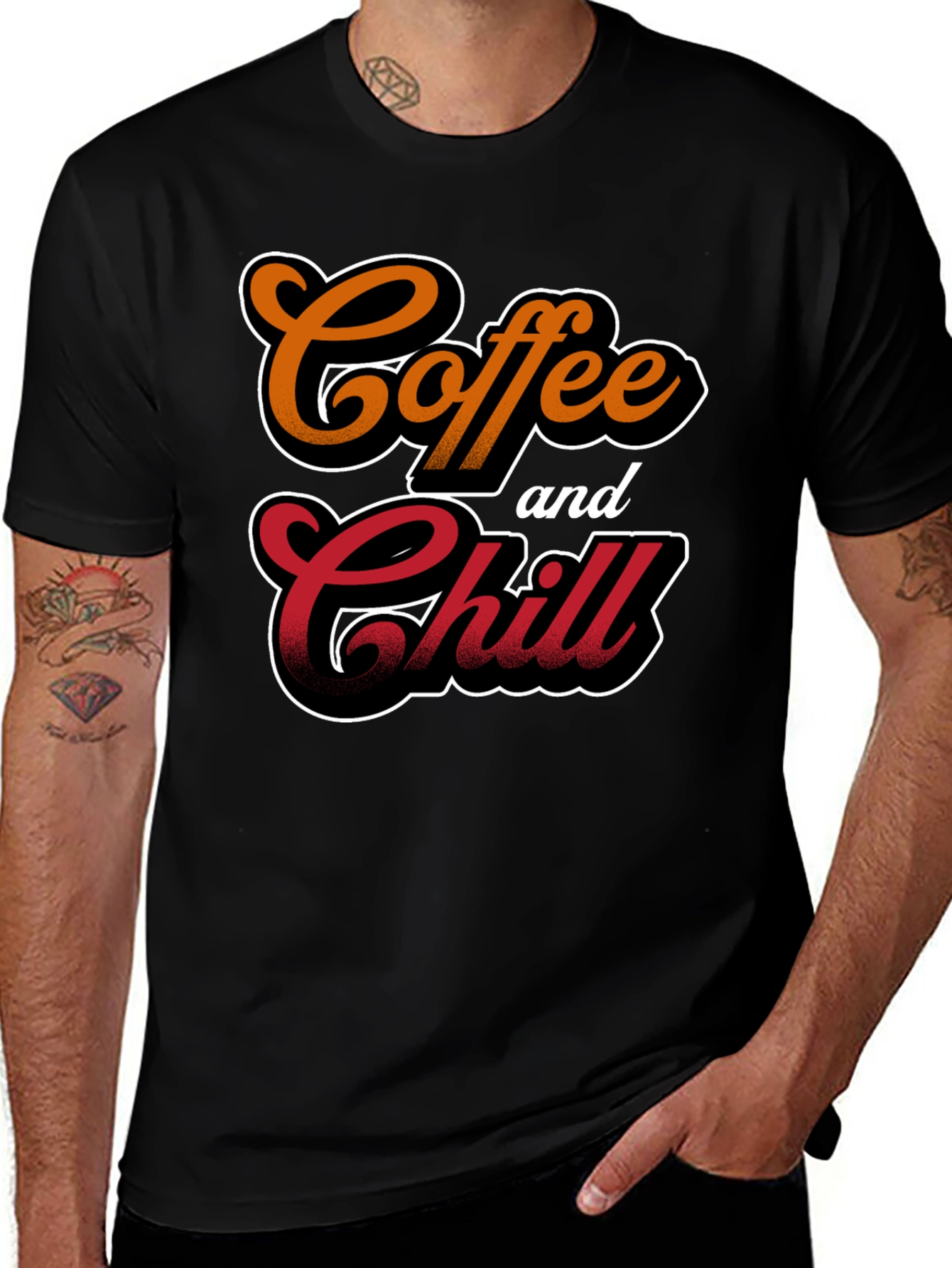 Variant 20 of Coffee and Chill Black T-Shirt