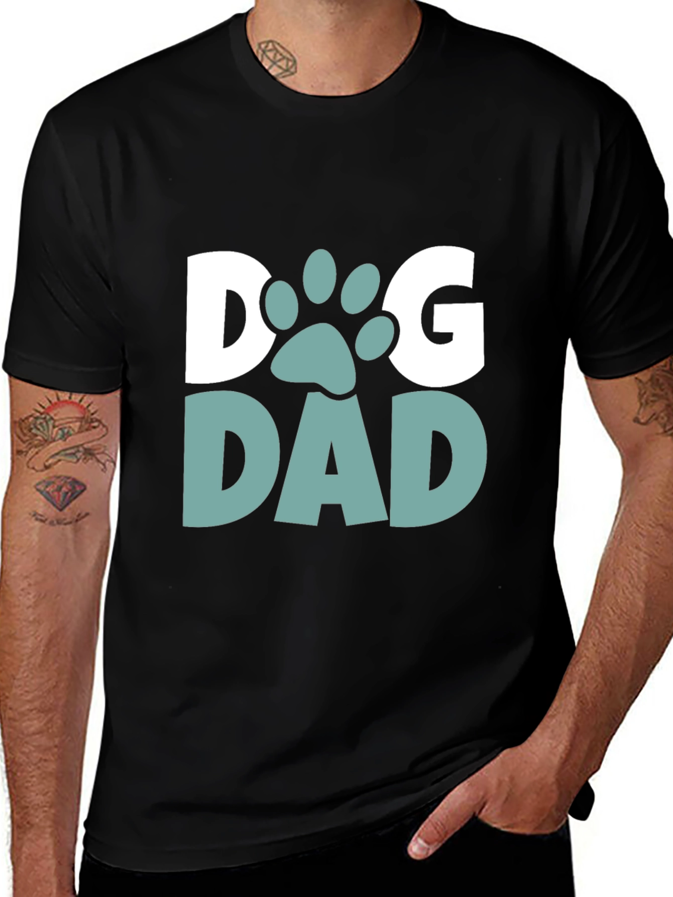 Dog Dad T-Shirt - Black Cotton Blend Tee