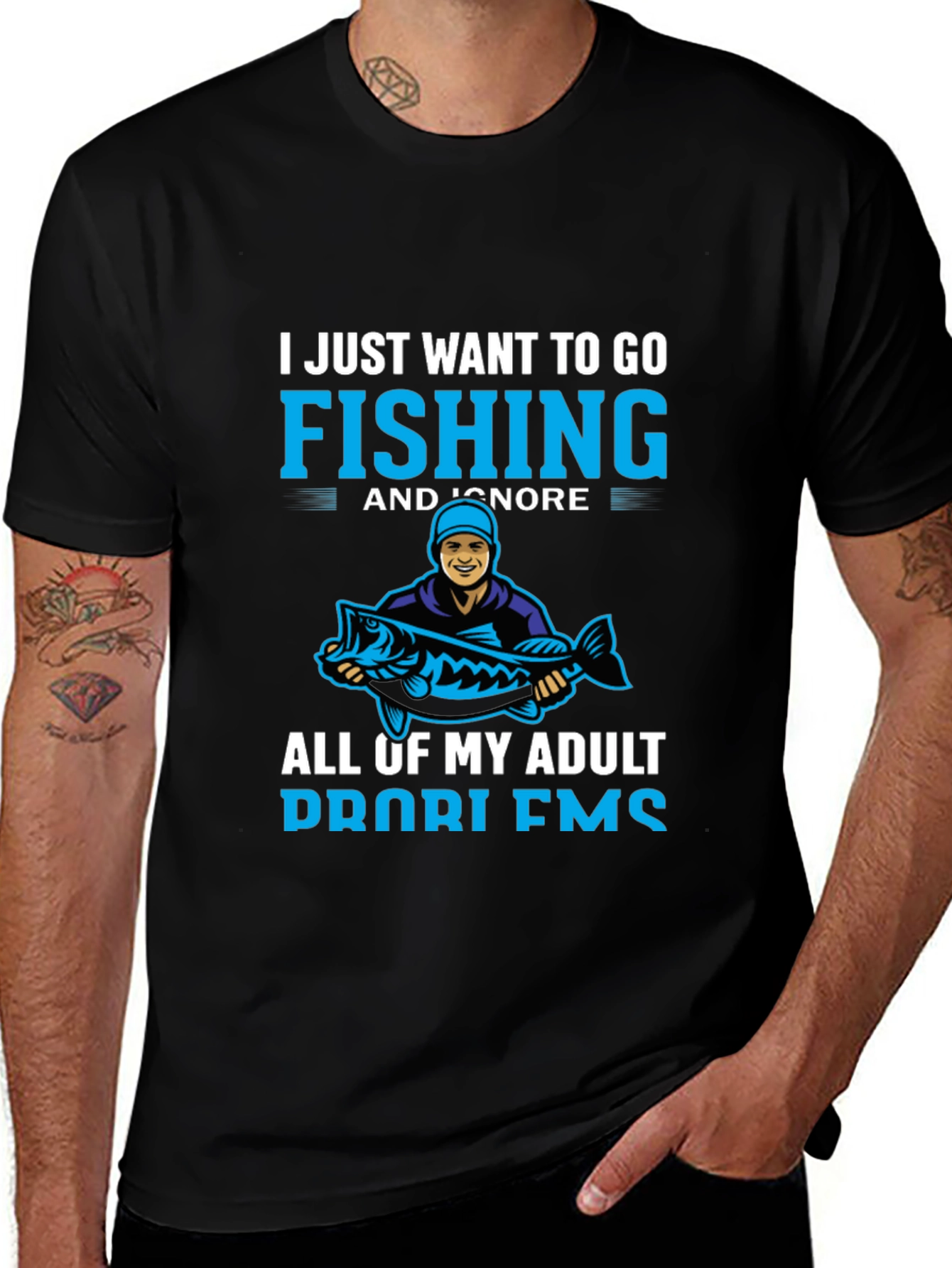 Variant 11 of Fishing T-Shirt - Ignore Adult Problems