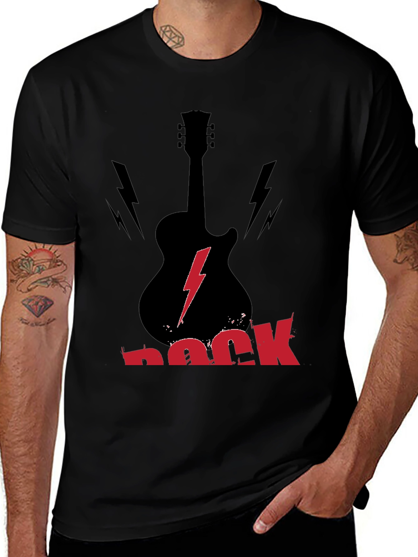 Variant 8 of Rock Guitar T-Shirt - Black