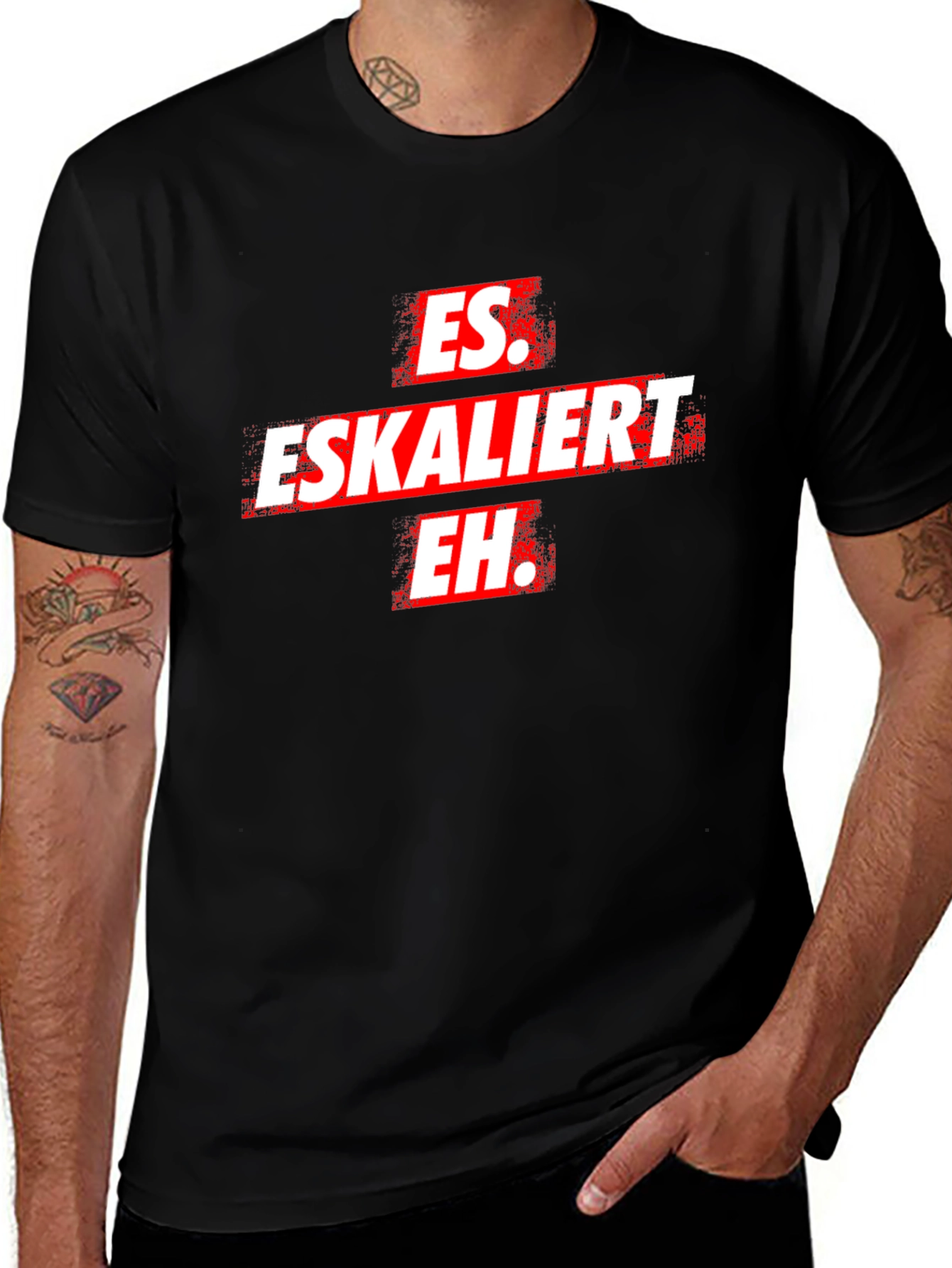 Variant 12 of Es Eskaliert Eh T-Shirt -  Black Novelty Tee