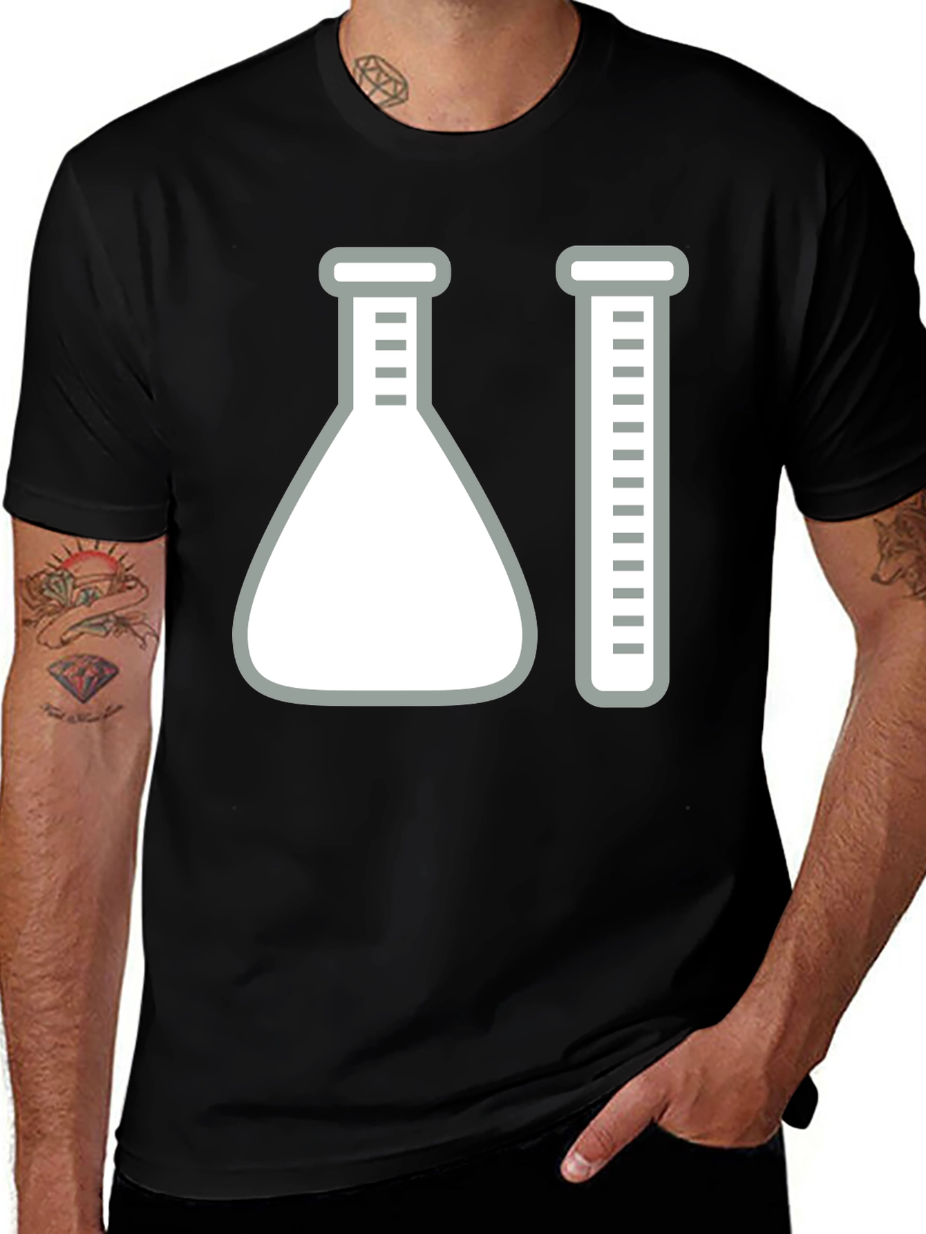 Variant 20 of Science T-Shirt: Flask & Cylinder Design