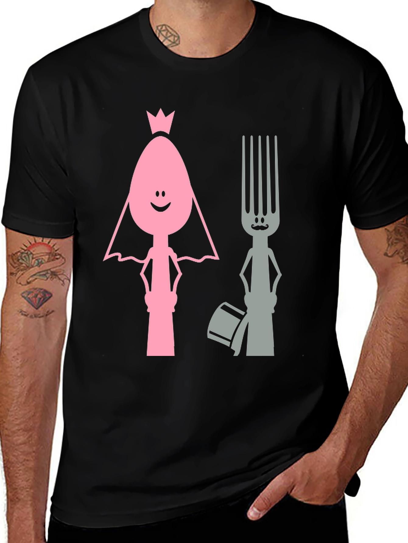 Variant 26 of Funny Spoon and Fork Wedding T-Shirt