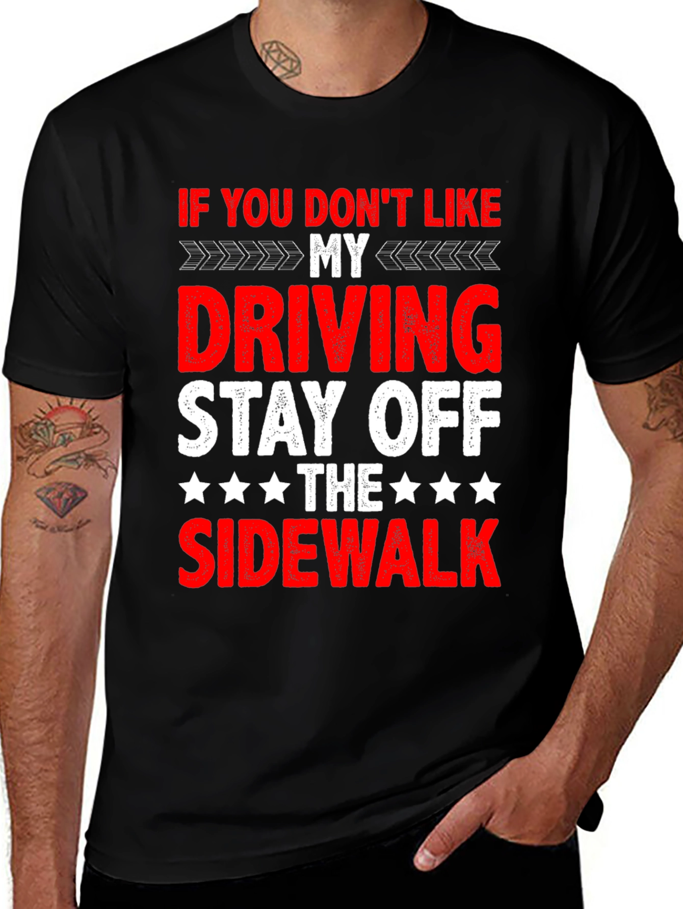 Variant 12 of Funny Driving T-Shirt - Stay Off Sidewalk