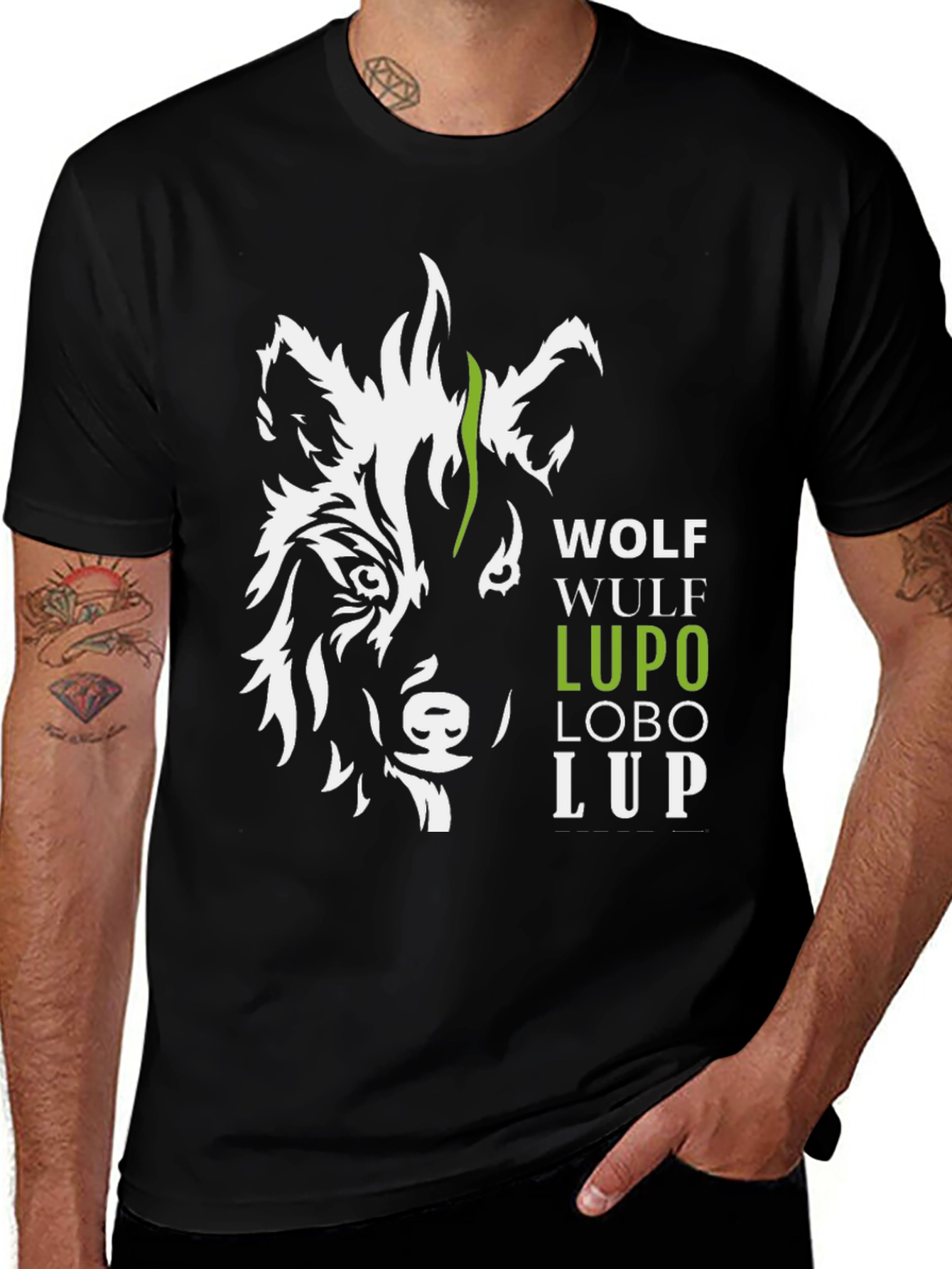 Variant 7 of Wolf Graphic Print T-Shirt - Black Unisex Tee