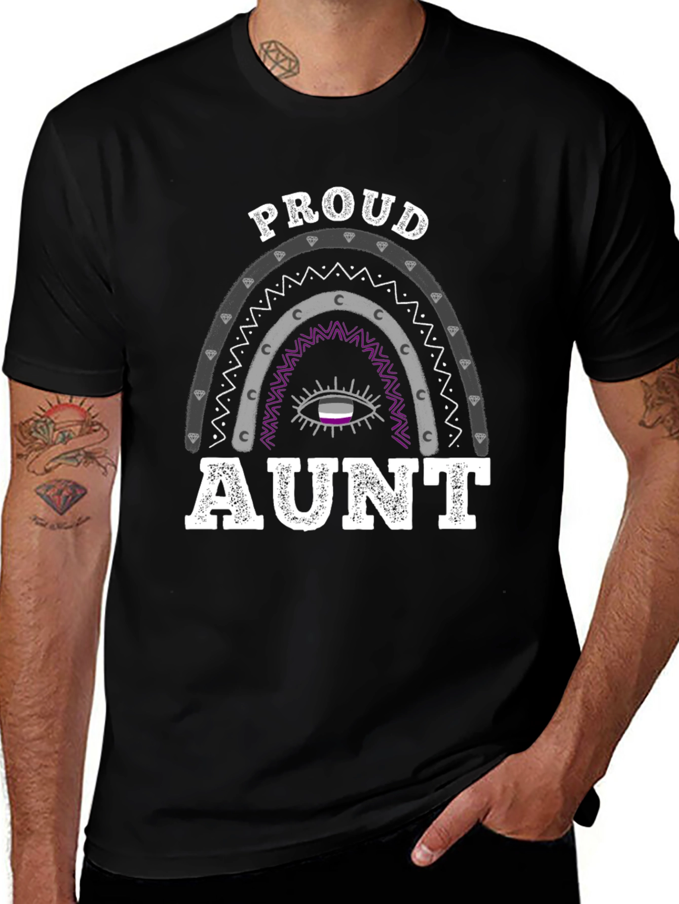 Variant 8 of Proud Aunt Ace Rainbow T-Shirt - Asexual Pride