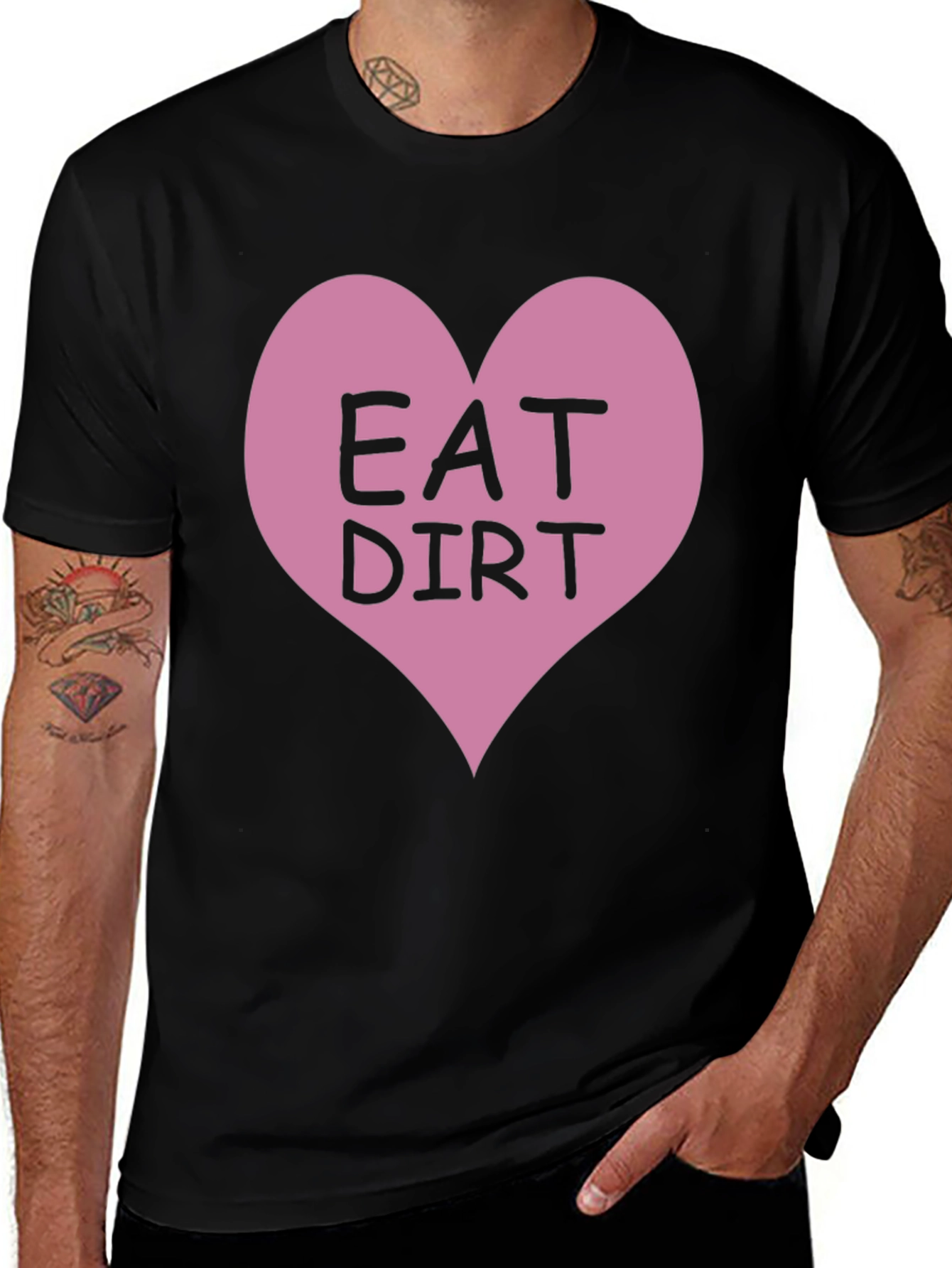 Variant 30 of Eat Dirt Heart Graphic T-Shirt - Black