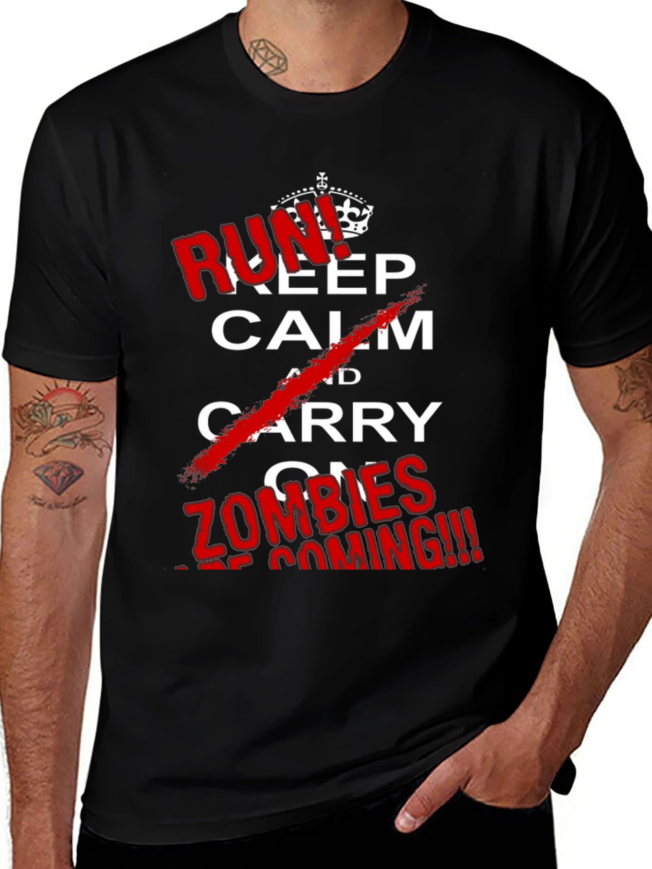 Variant 19 of Run! Zombies Are Coming T-Shirt