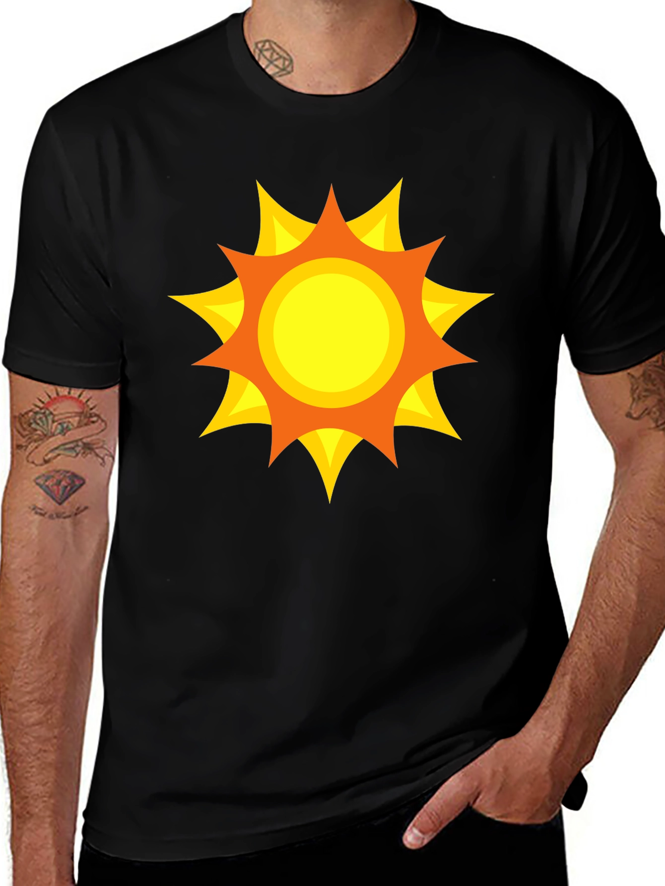 Variant 21 of Sunny Graphic Tee - Black Cotton T-Shirt