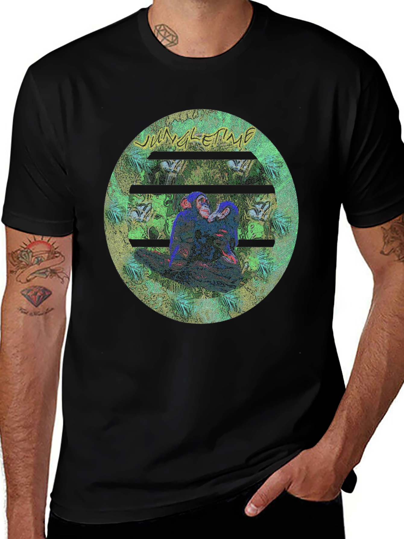 Variant 4 of Jungle Time Graphic Print Crew Neck T-Shirt