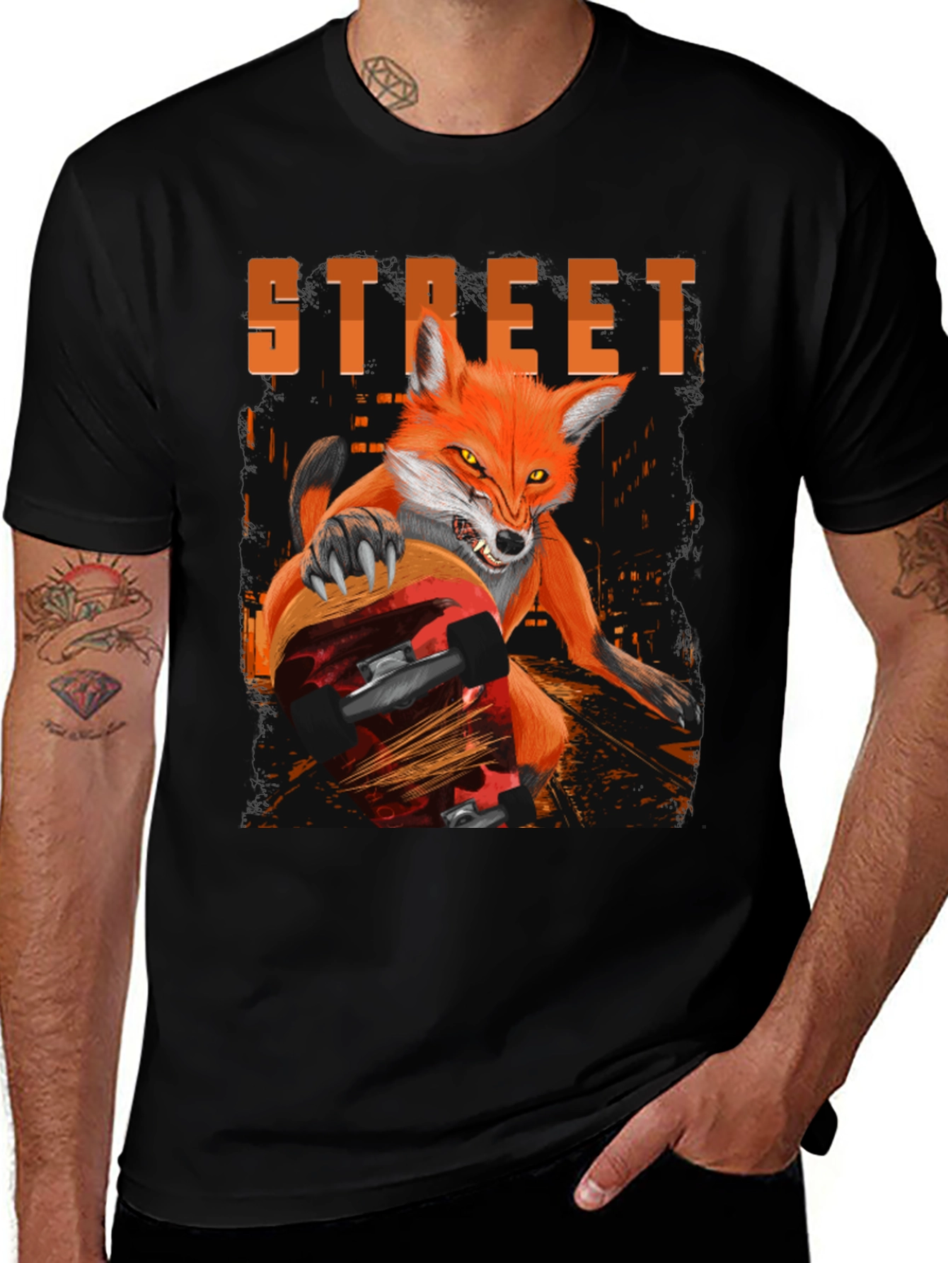 Variant 29 of Street Fox Graphic Tee - Cool Urban Style