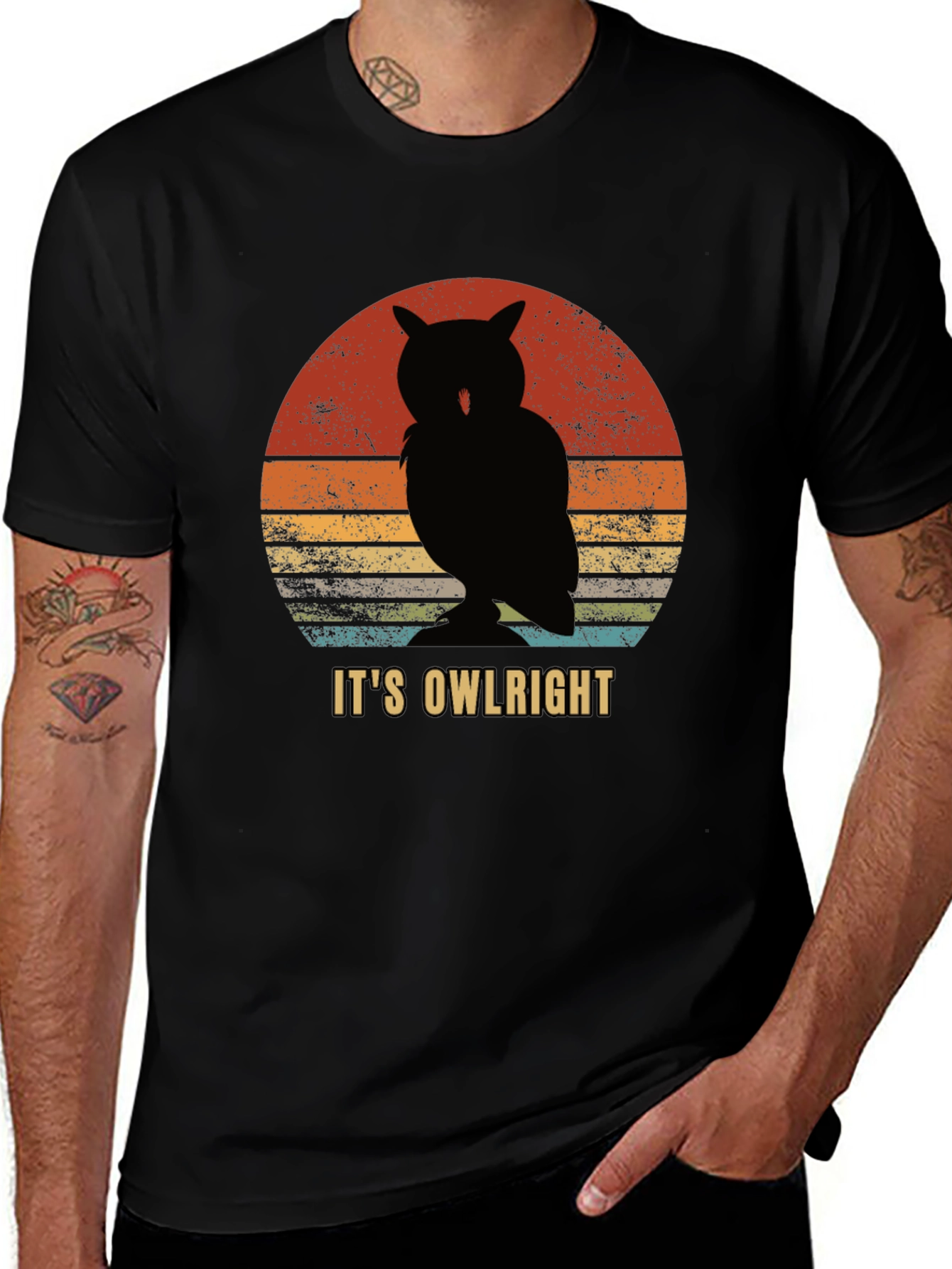 It's Owlright Black T-Shirt