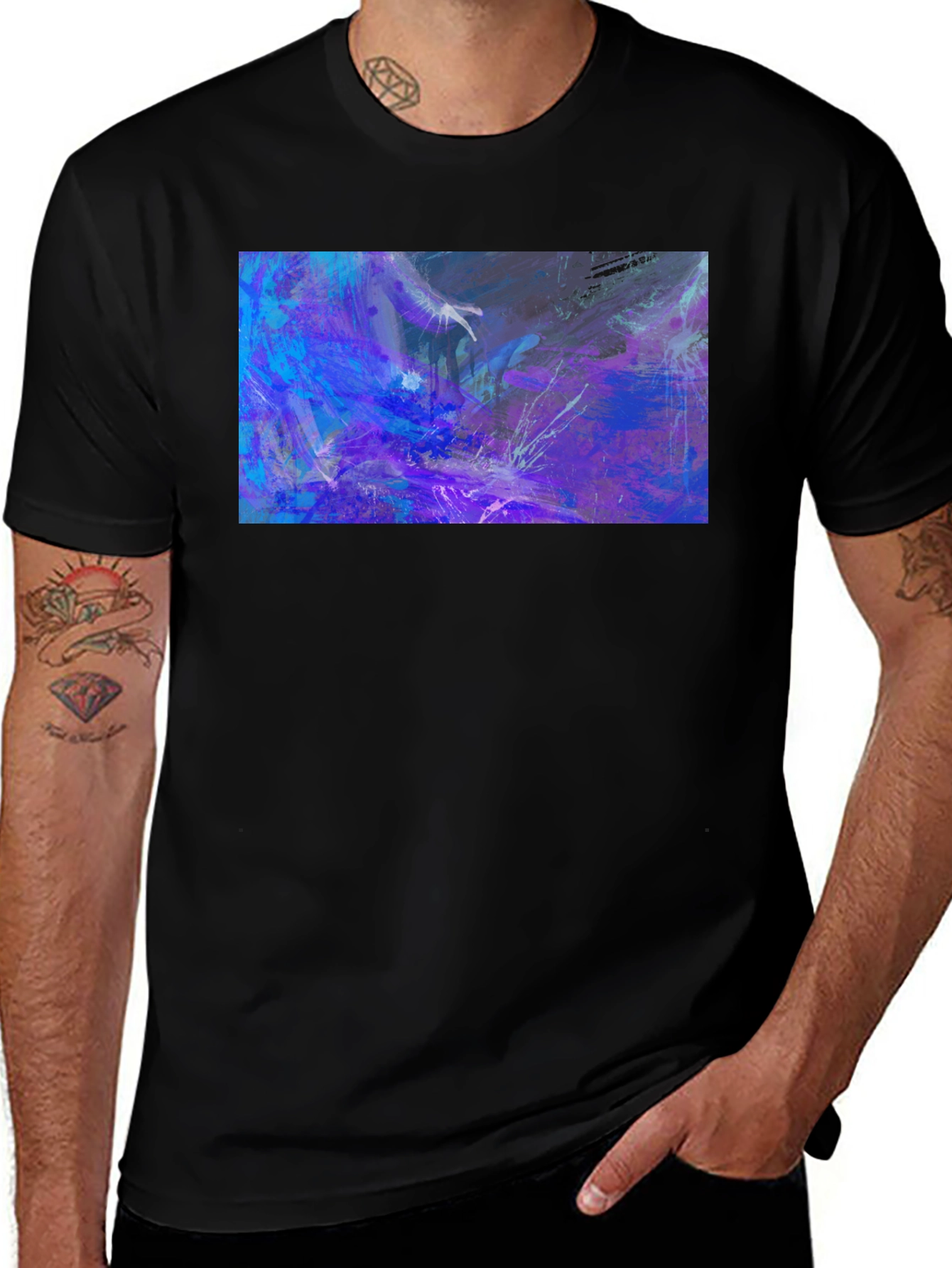 Variant 25 of Abstract Art Print Black T-Shirt