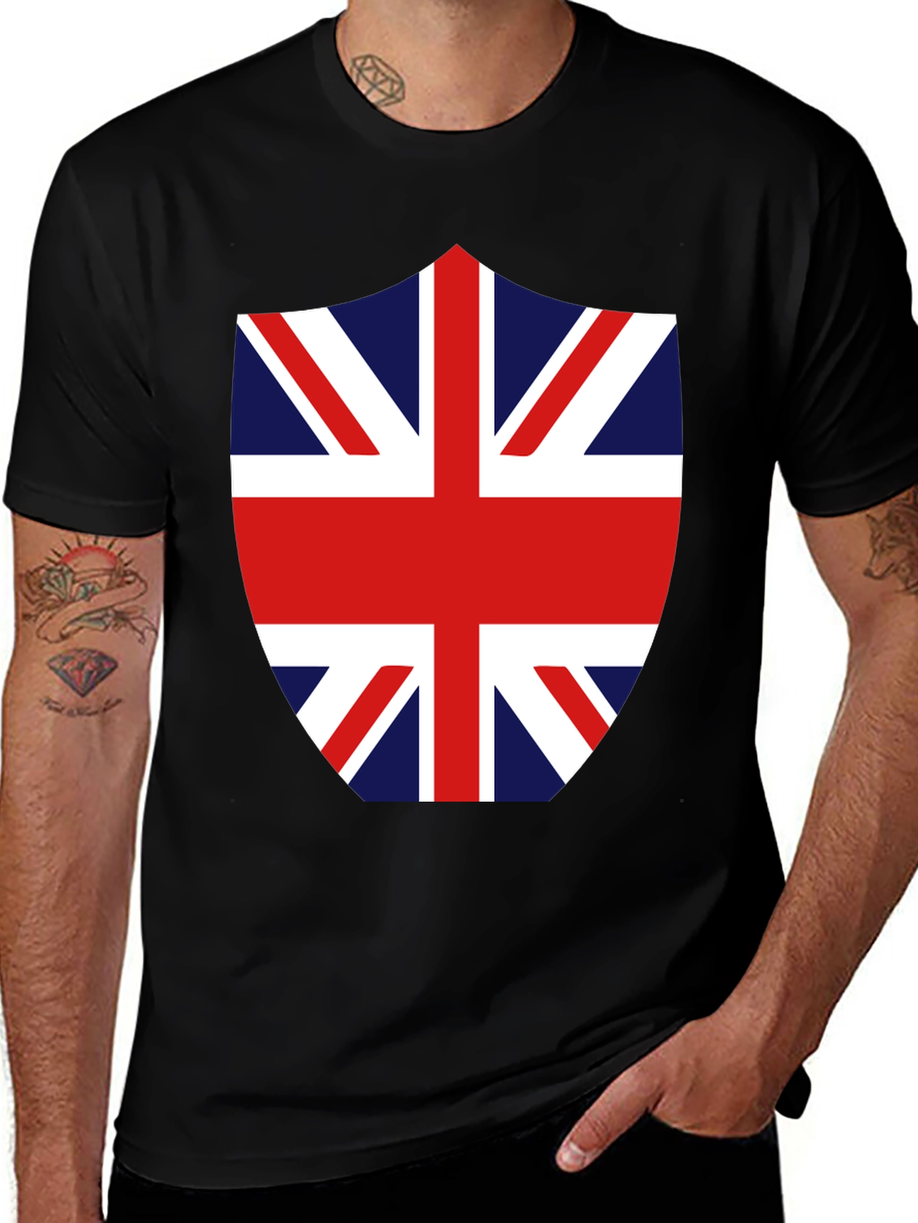 Union Jack Shield Graphic Tee - Black