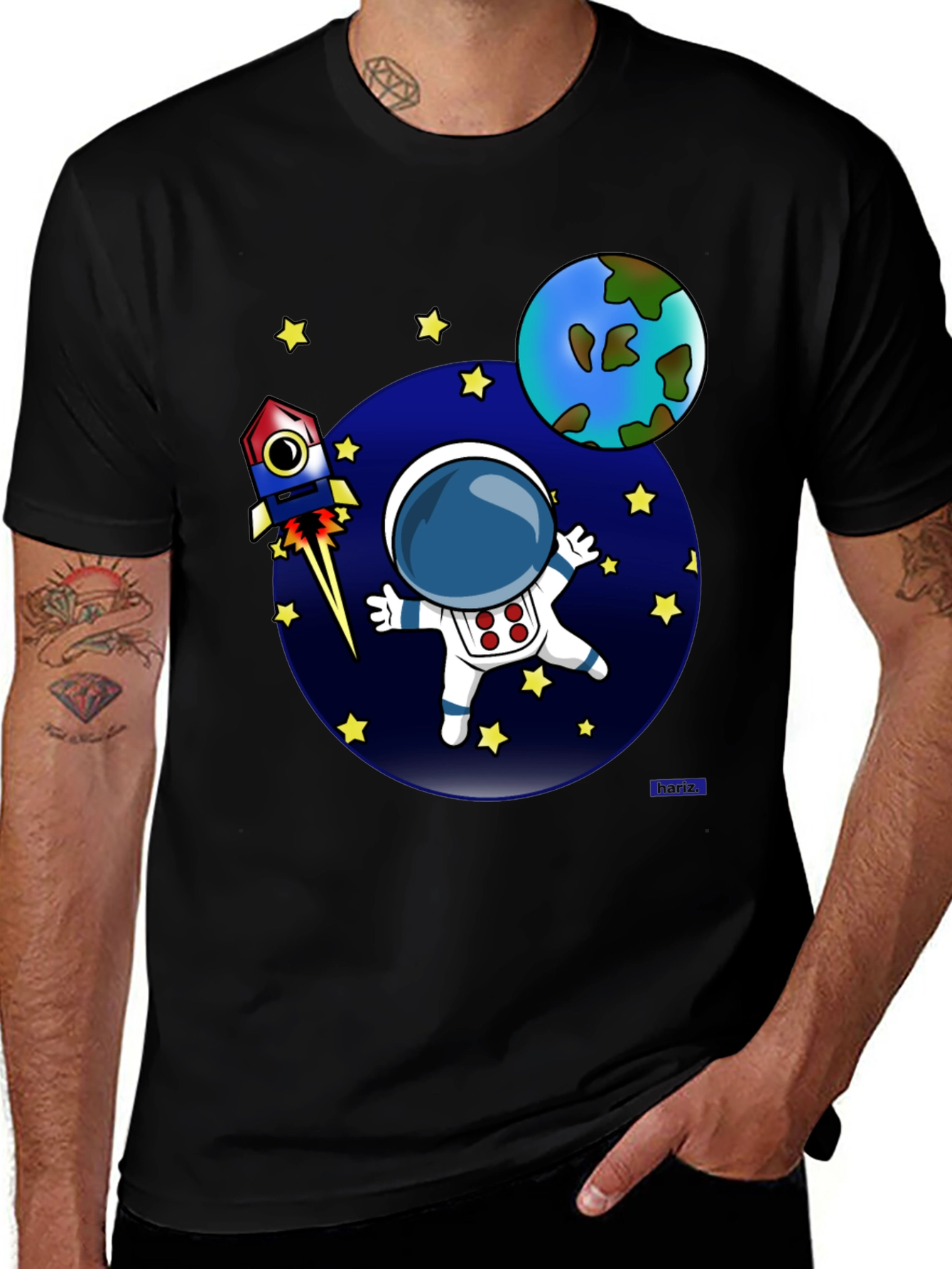 Variant 23 of Cartoon Astronaut T-Shirt - Space Adventure Design