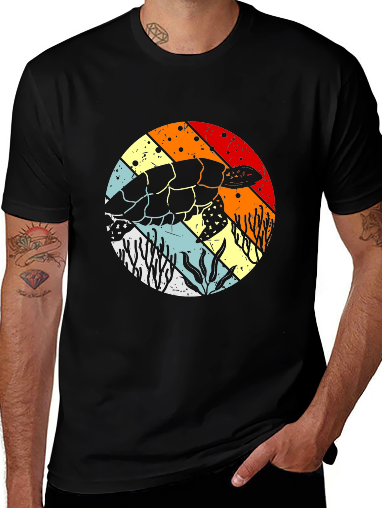 Variant 6 of Retro Sea Turtle Graphic T-Shirt - Vintage Ocean Lover Tee