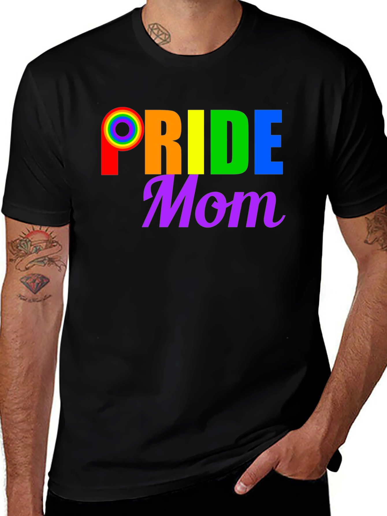 Pride Mom T-Shirt LGBTQ+ Rainbow Graphic Tee