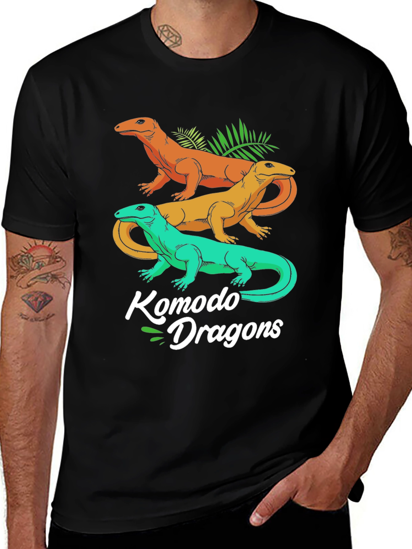 Variant 15 of Komodo Dragons Graphic Tee - Men's Black T-Shirt