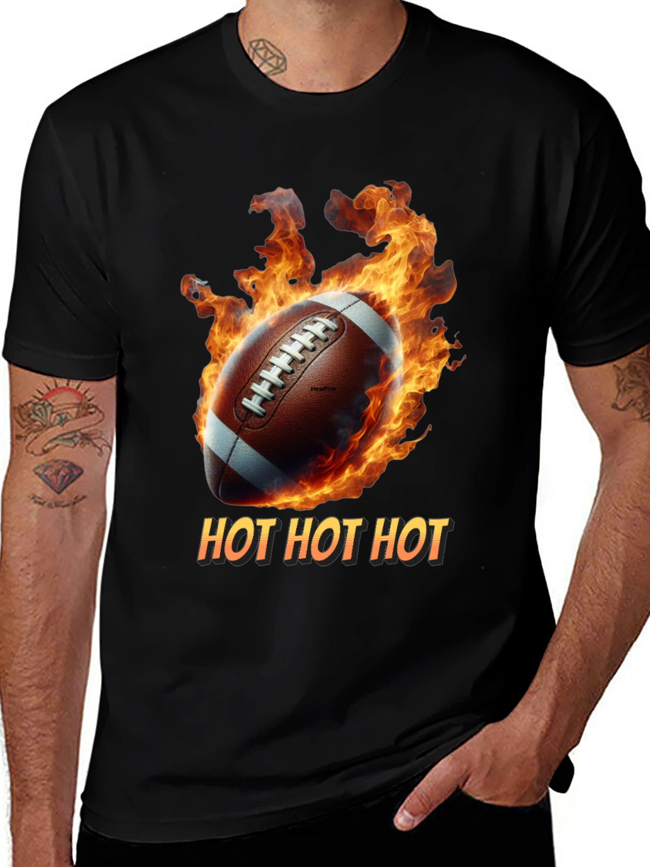 Variant 3 of Fiery Football T-Shirt - Hot Design!