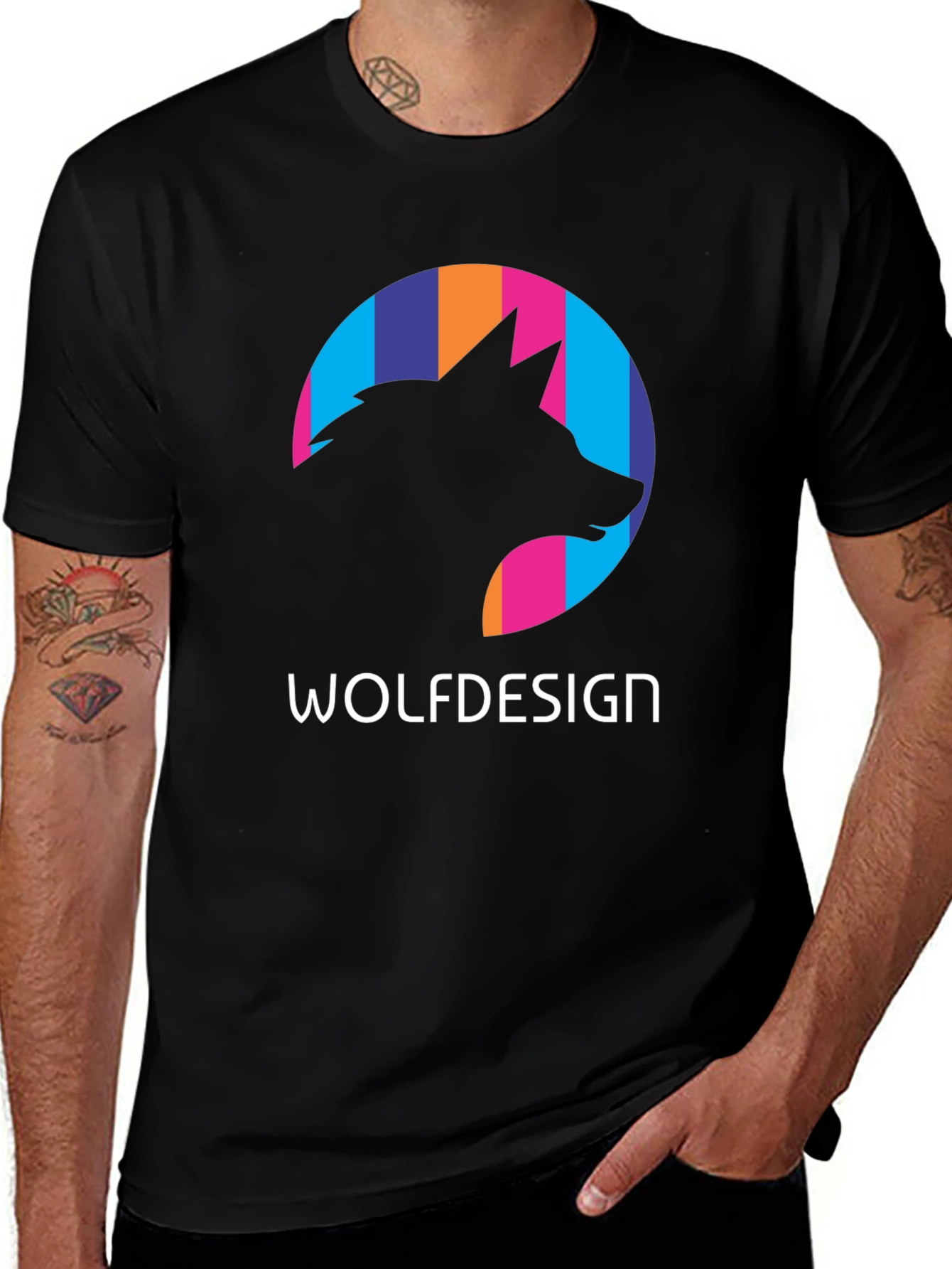 Variant 18 of Wolfdesign Graphic Print Black T-Shirt