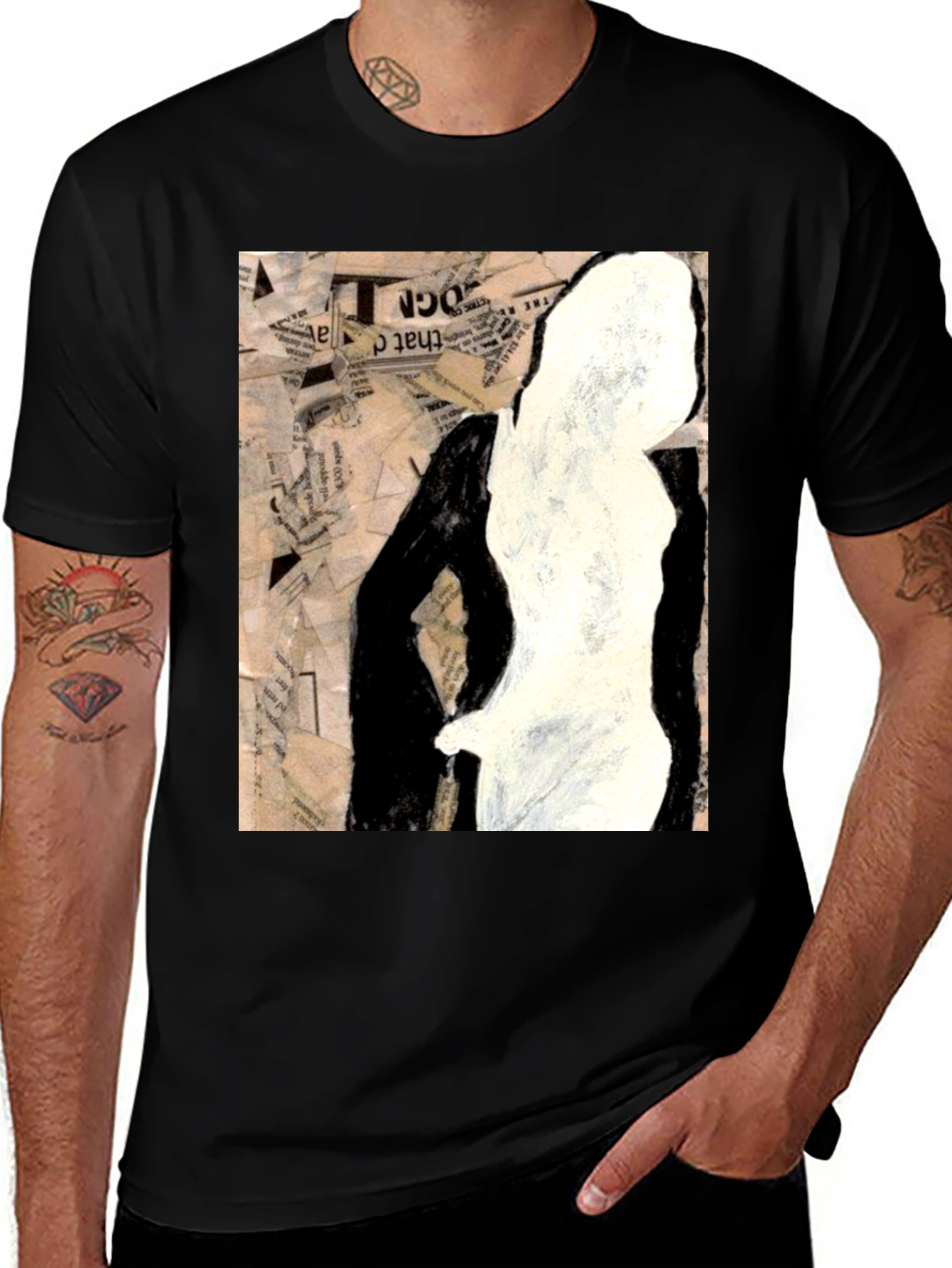 Variant 2 of Abstract Silhouette Graphic Tee - Unisex Black T-Shirt