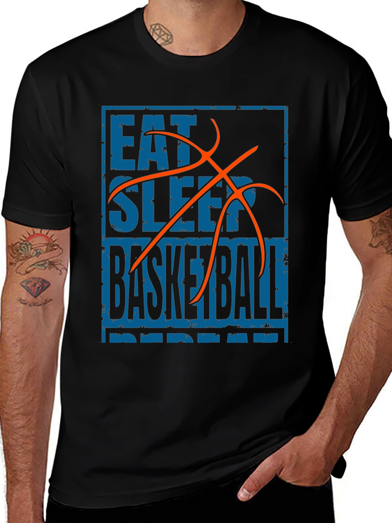 Variant 5 of Eat Sleep Basketball Graphic Tee