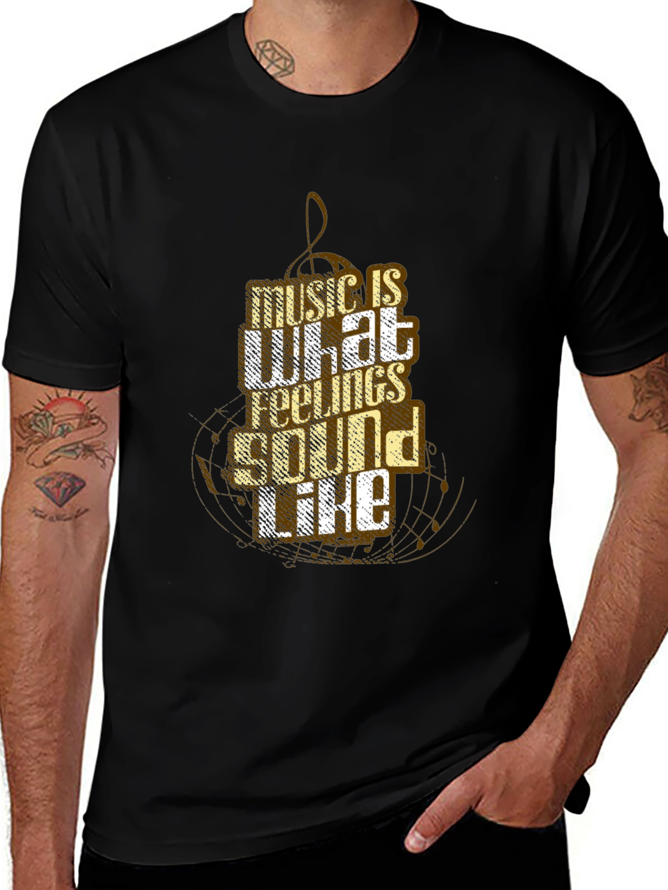 Variant 12 of Music is What Feelings Sound Like Black T-Shirt