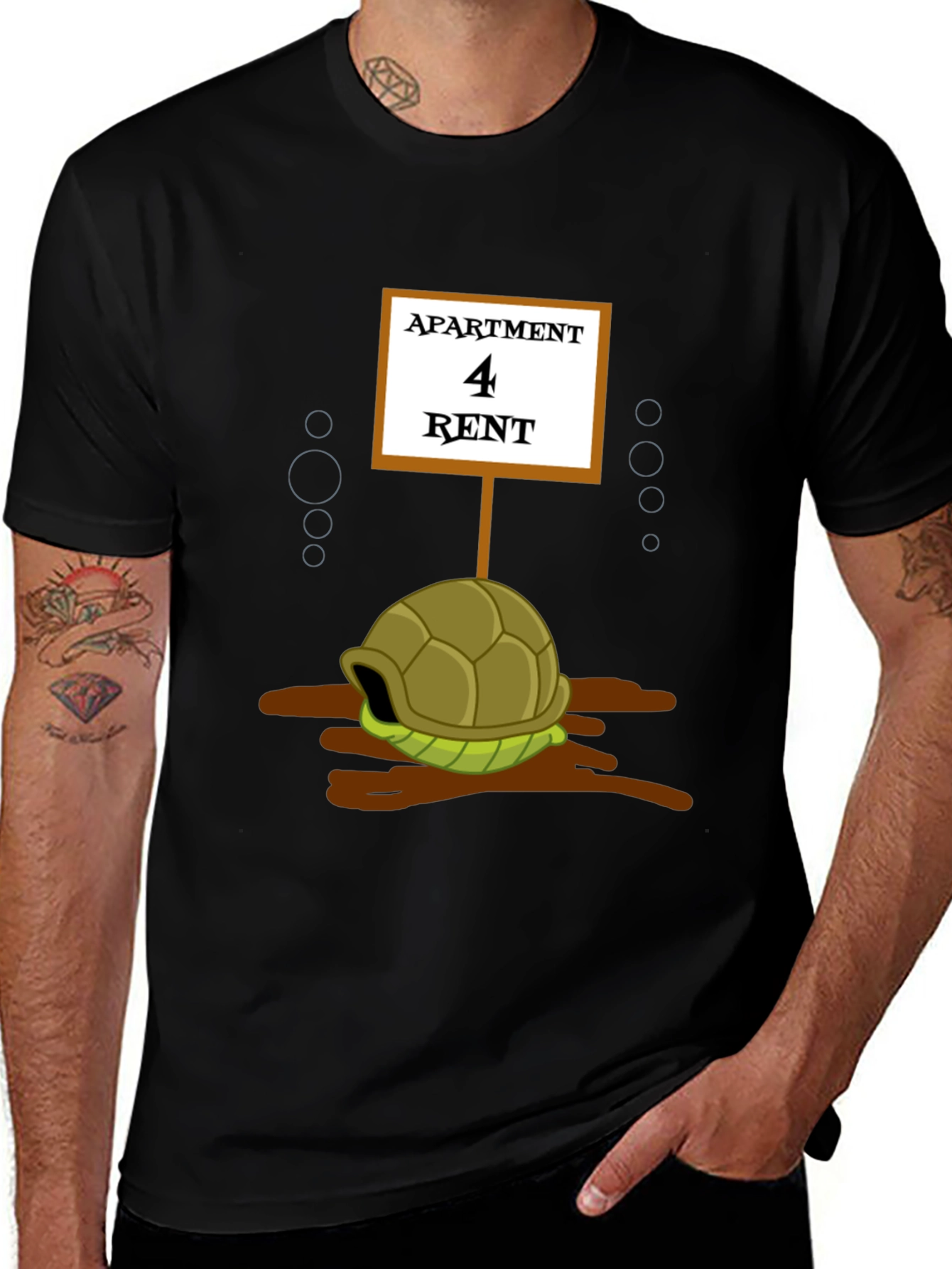 Apartment 4 Rent Turtle T-Shirt Funny Graphic Tee