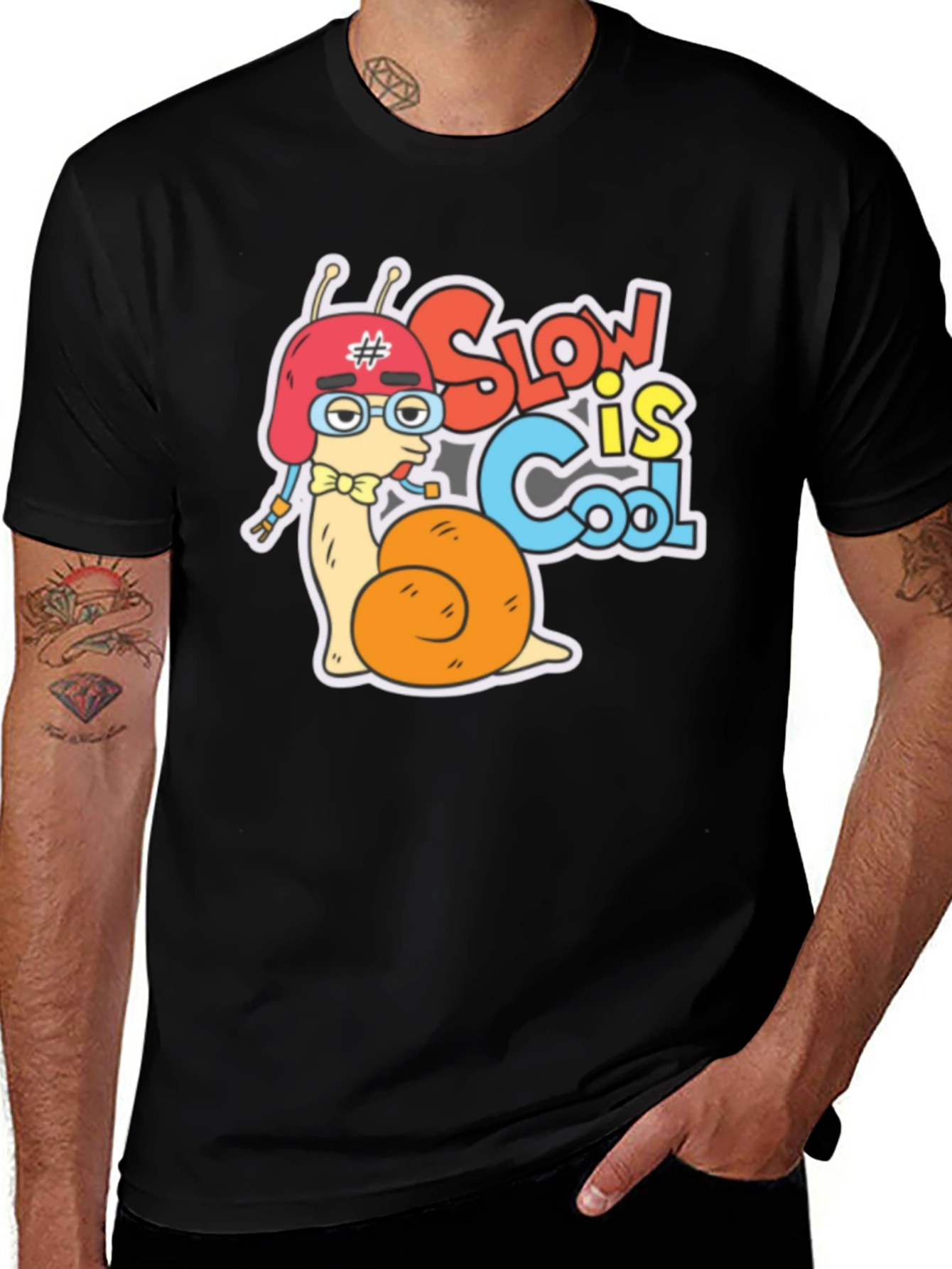 Variant 30 of Funny Snail "Slow is Cool" Graphic T-Shirt