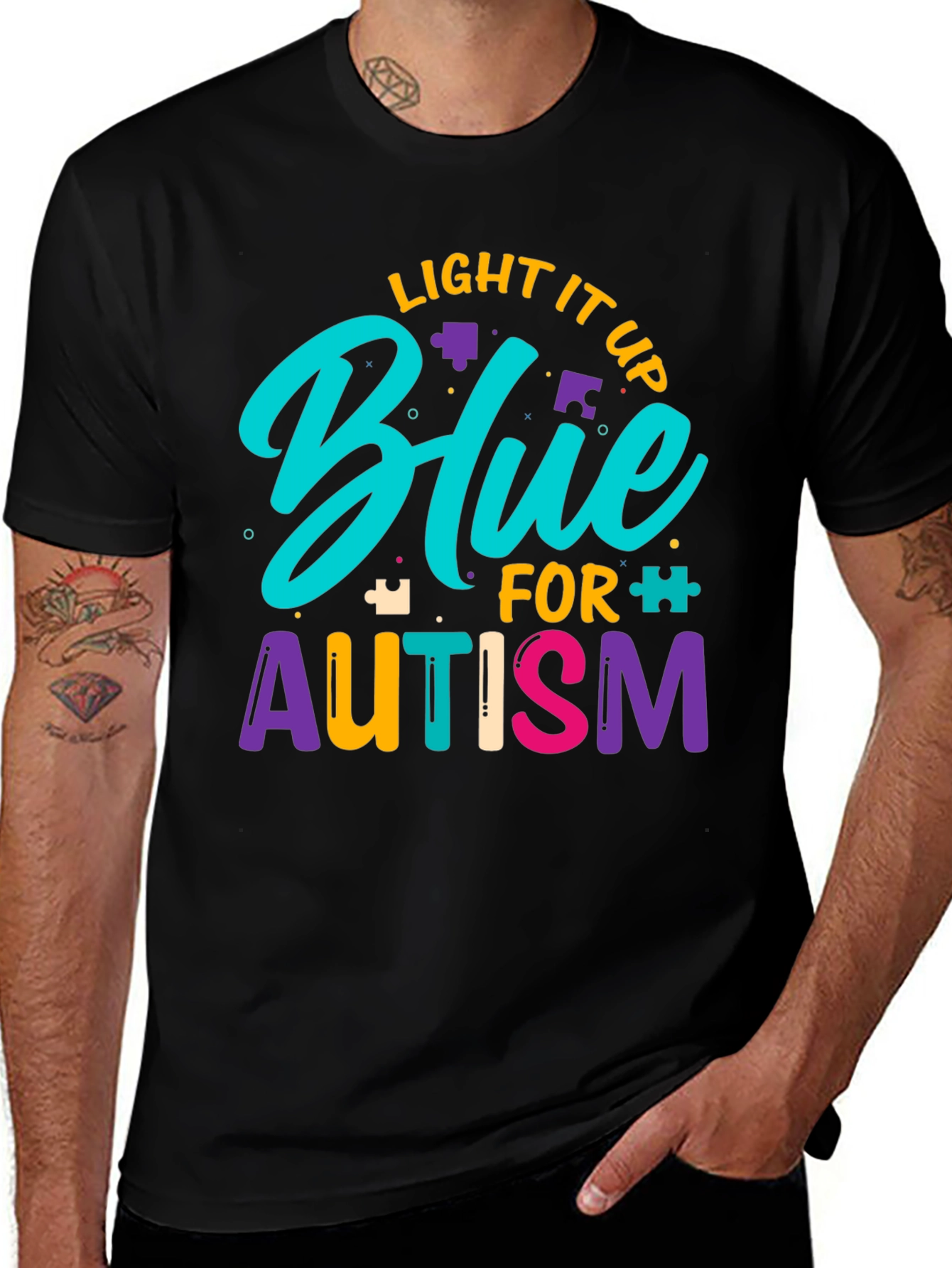Variant 11 of Light It Up Blue Autism Awareness T-Shirt