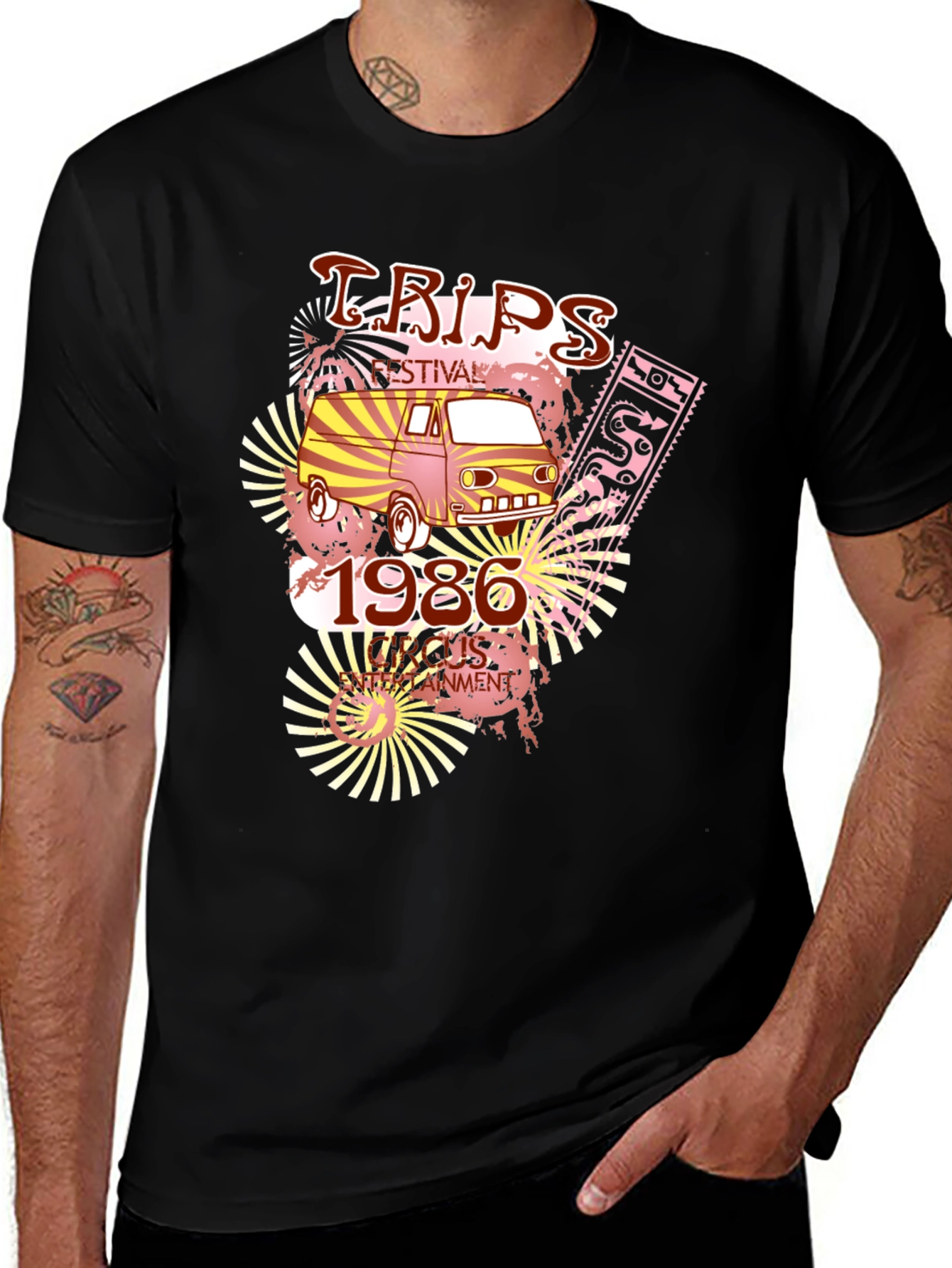 Variant 22 of Trips Festival 1986 T-Shirt, Retro Design