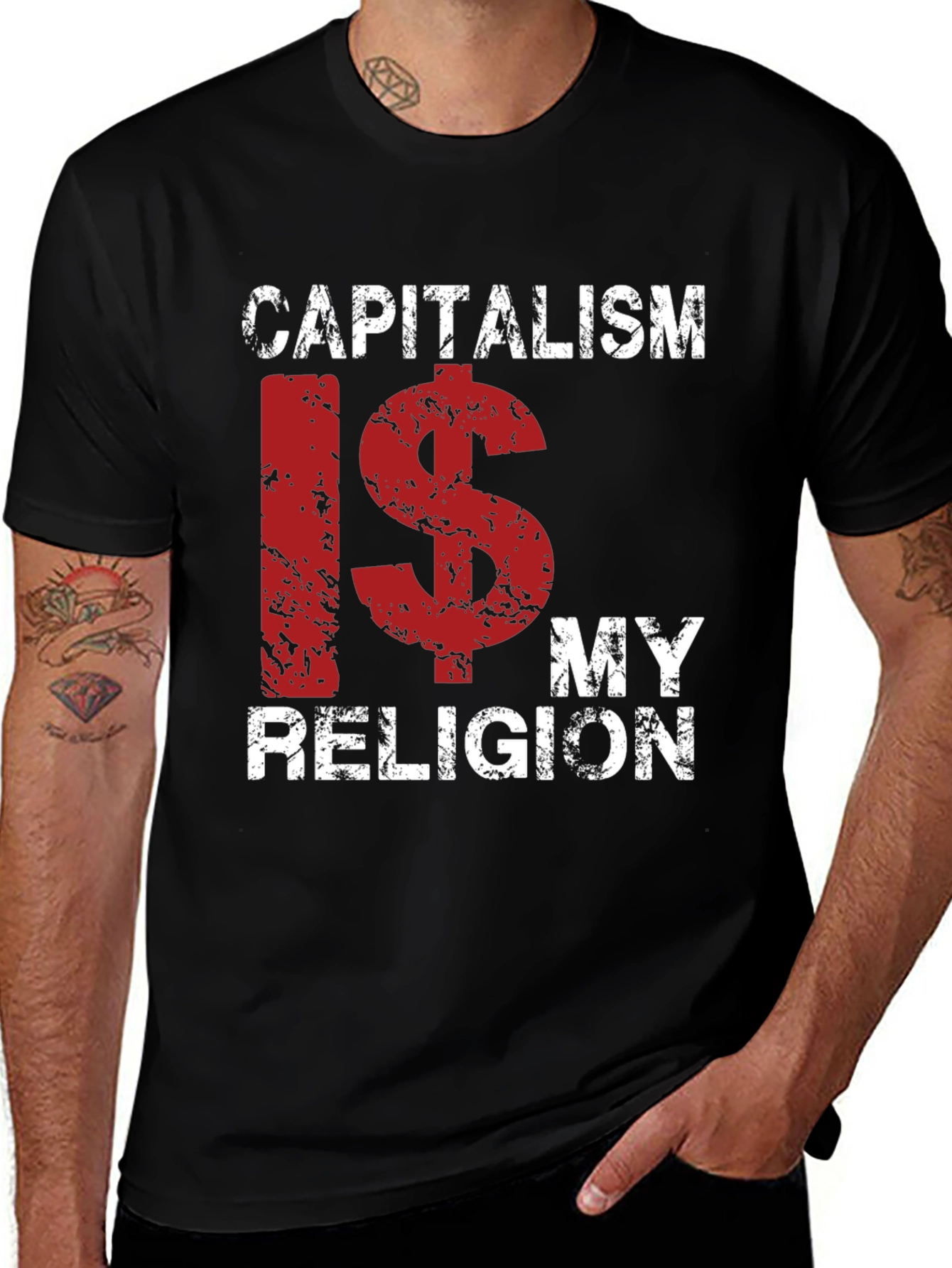 Variant 27 of Capitalism is My Religion Graphic T-Shirt