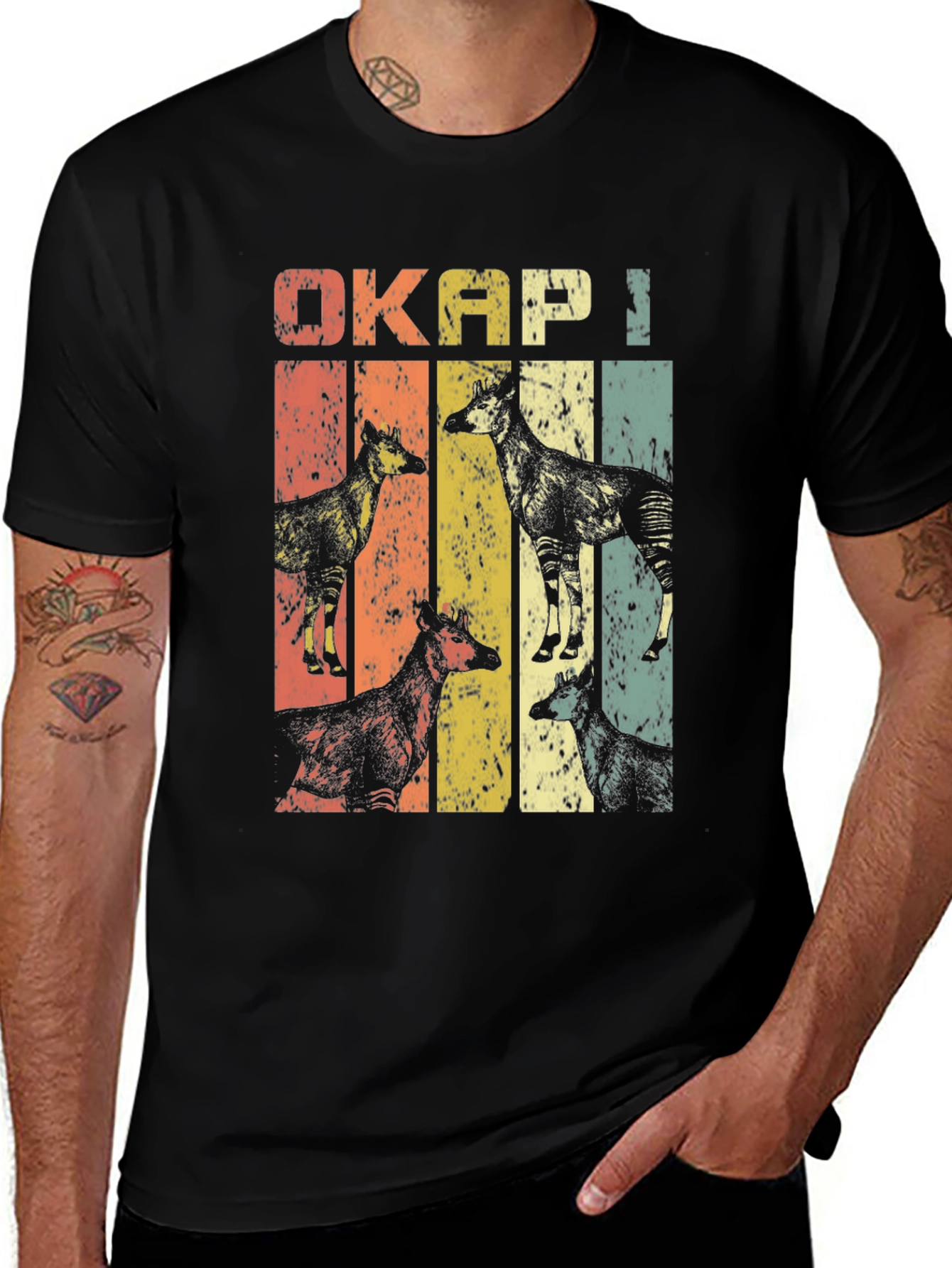 Retro Okapi T-Shirt - Vintage Animal Design