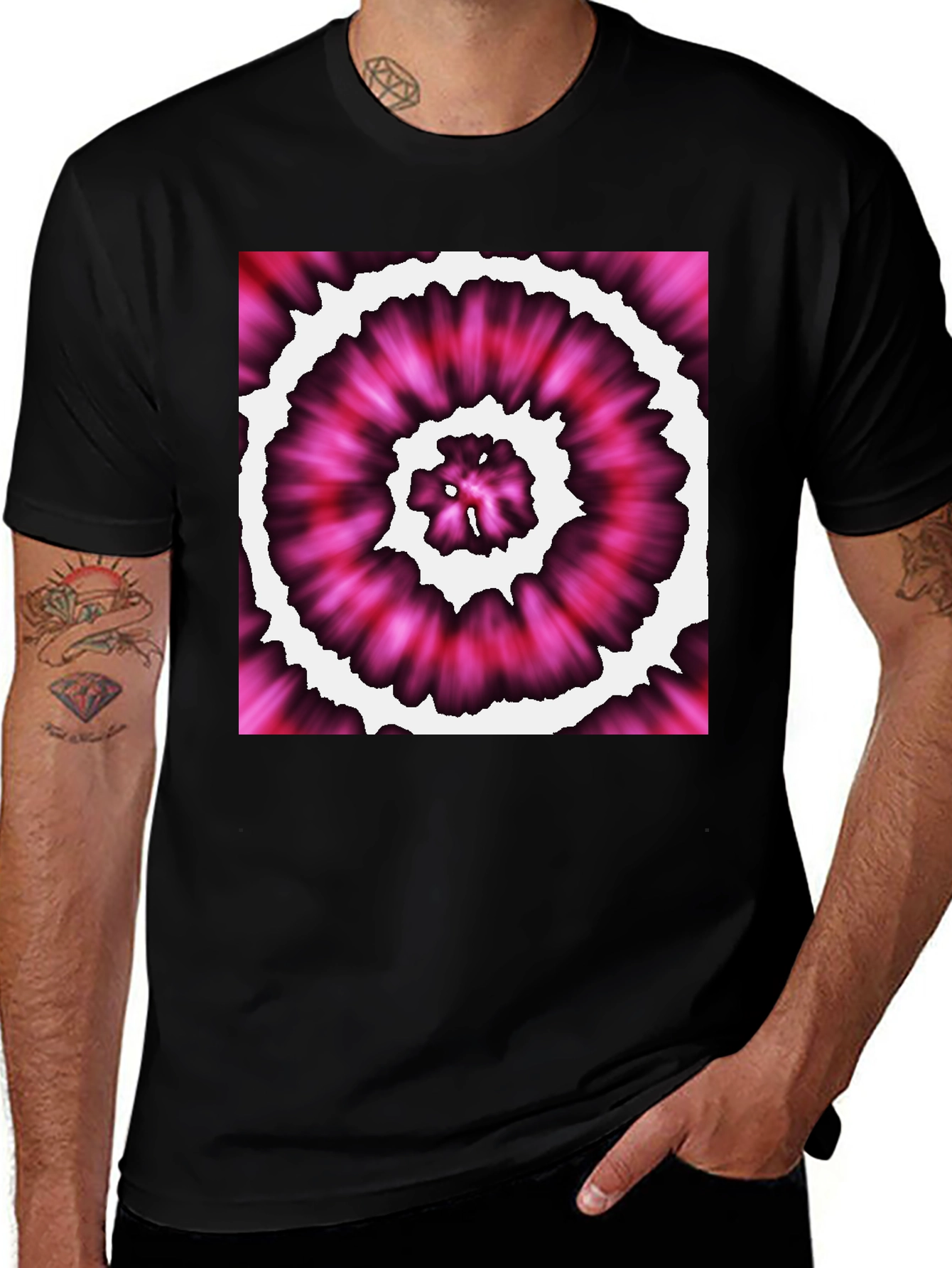 Variant 24 of Vibrant Tie-Dye Black T-Shirt