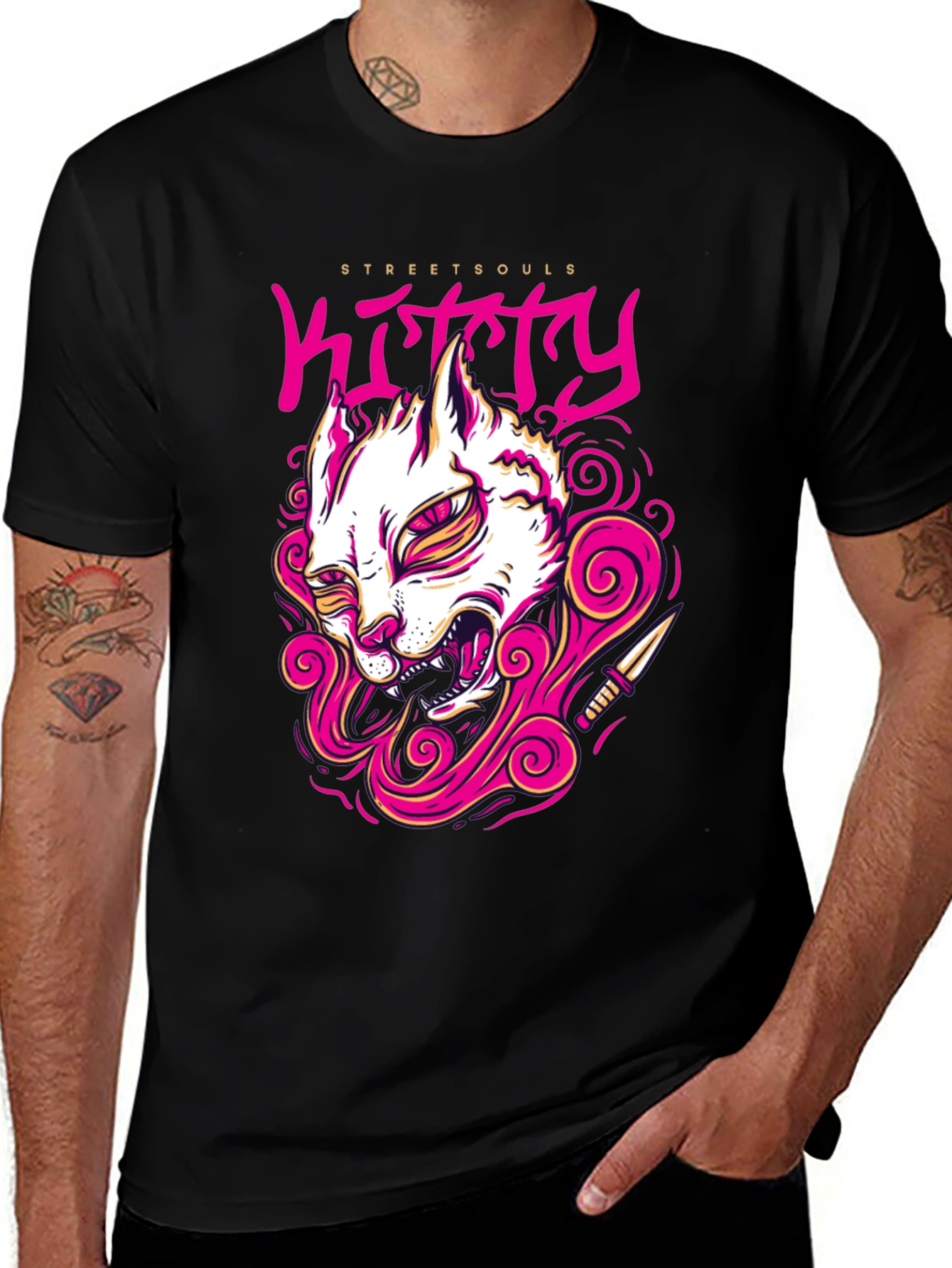 Variant 8 of Street Souls Kitty T-Shirt - Graphic Print Tee