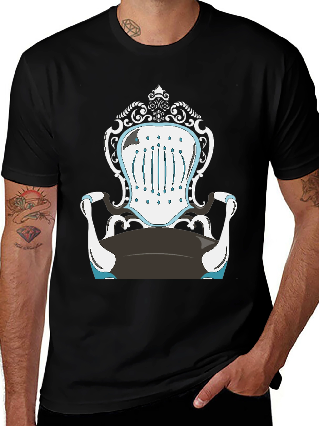 Variant 18 of Novelty Chair Design Black T-Shirt