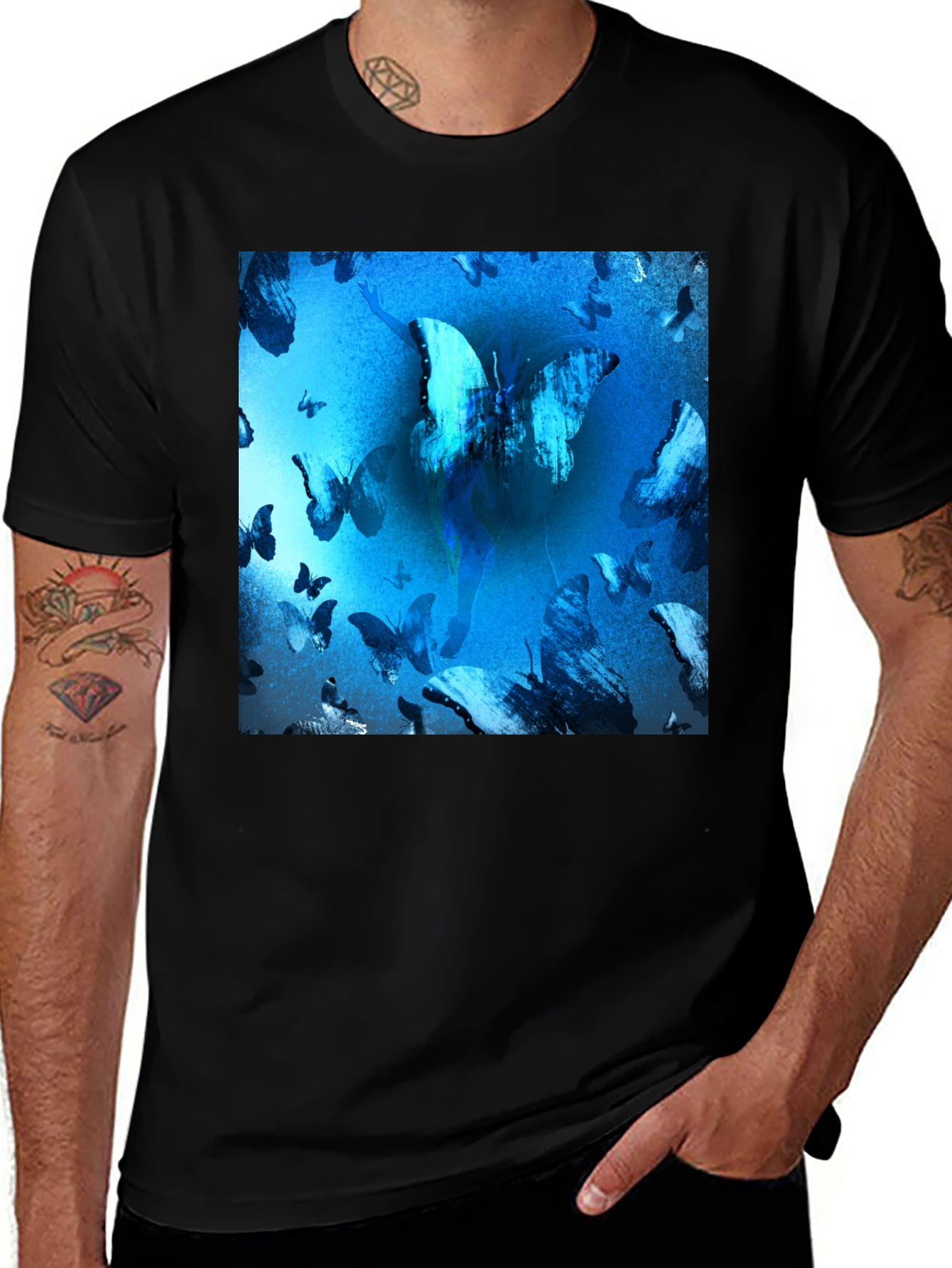Variant 23 of Butterfly Blue T-Shirt Graphic Tee