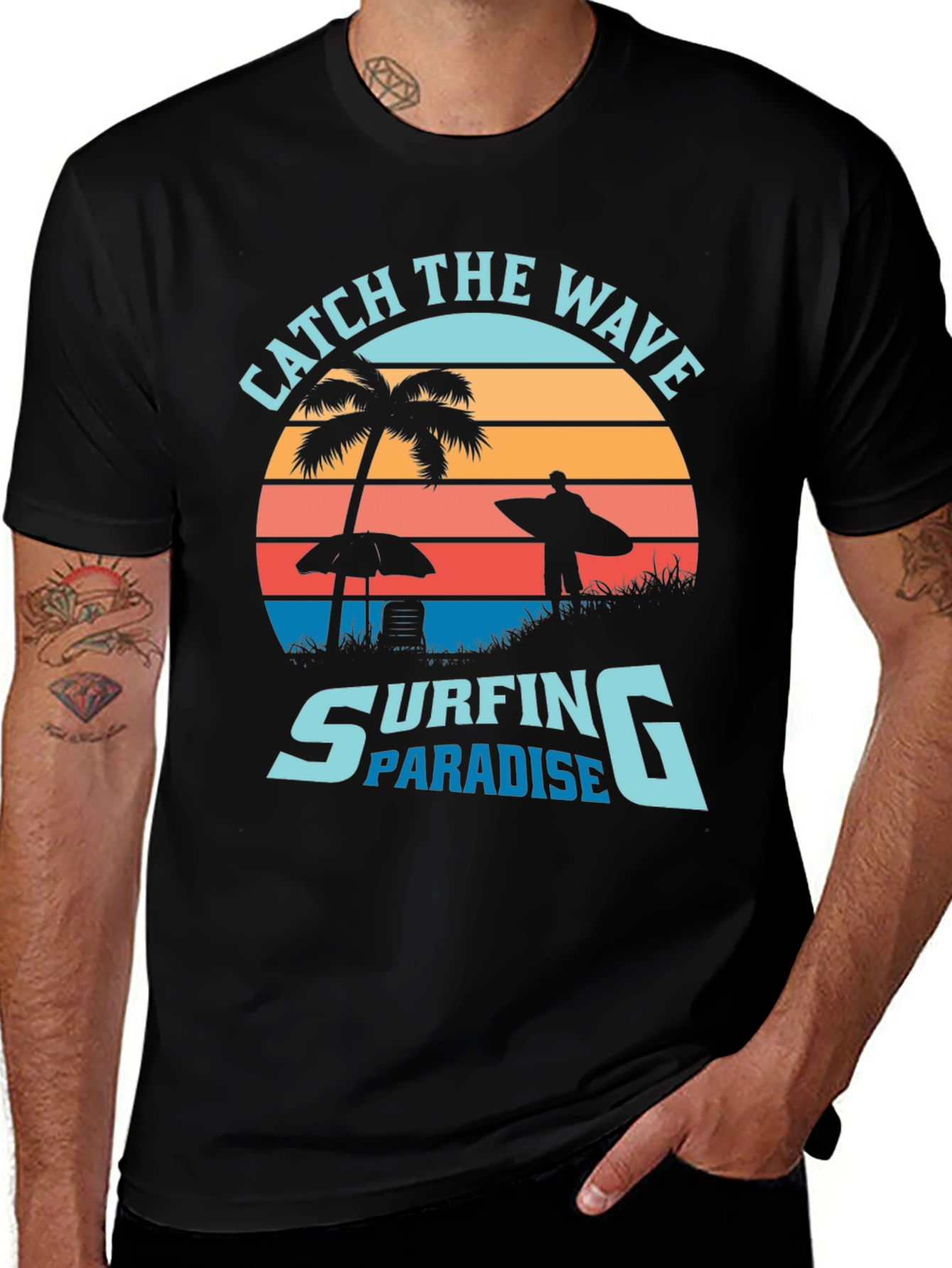 Variant 20 of Catch the Wave T-Shirt - Surfing Paradise Graphic Tee
