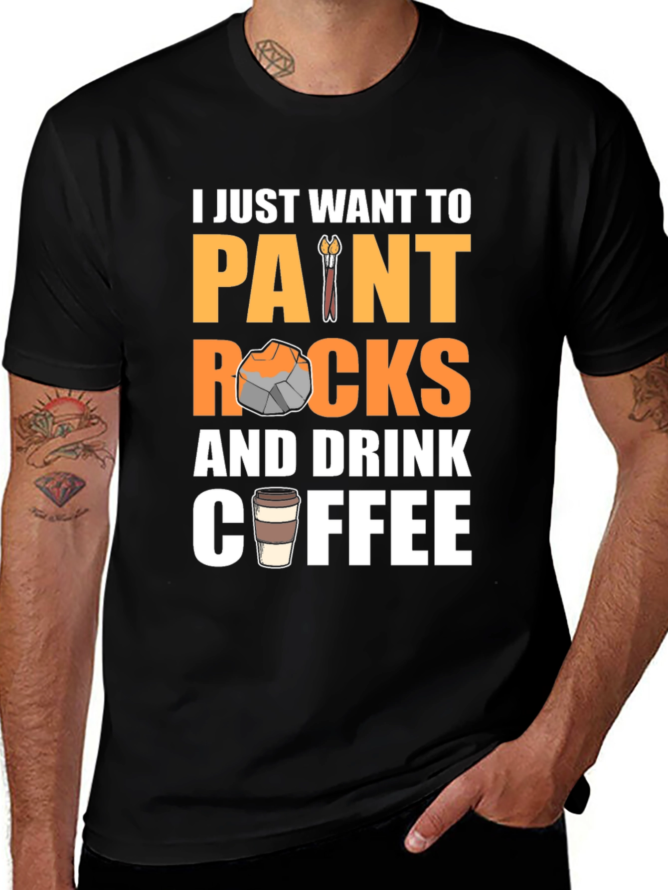 Variant 27 of Paint Rocks & Drink Coffee Graphic Tee