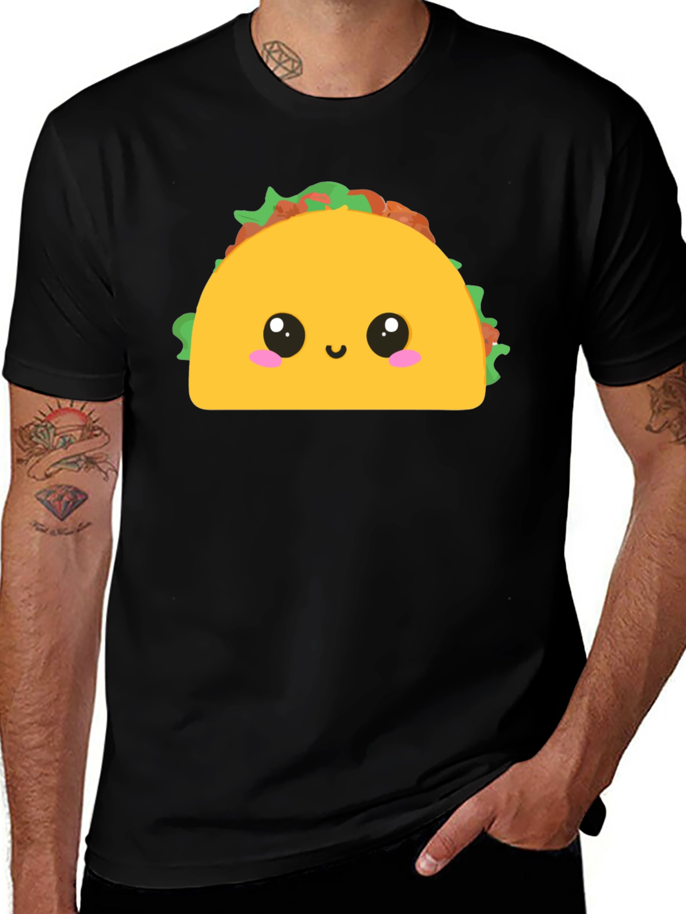 Variant 25 of Cute Taco Graphic Tee - Fun Food T-Shirt