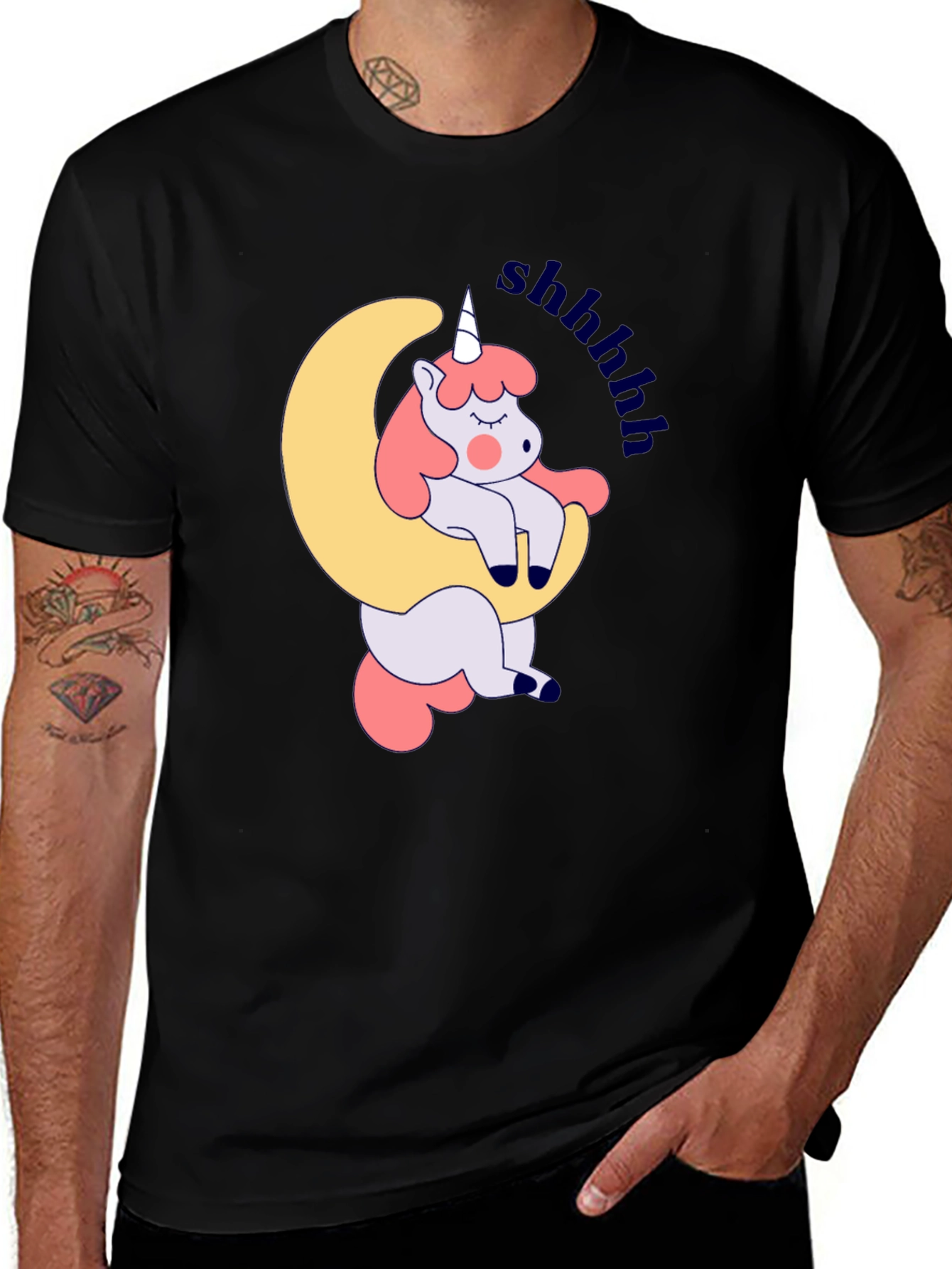 Variant 16 of Cute Unicorn Sleeping on Moon T-Shirt