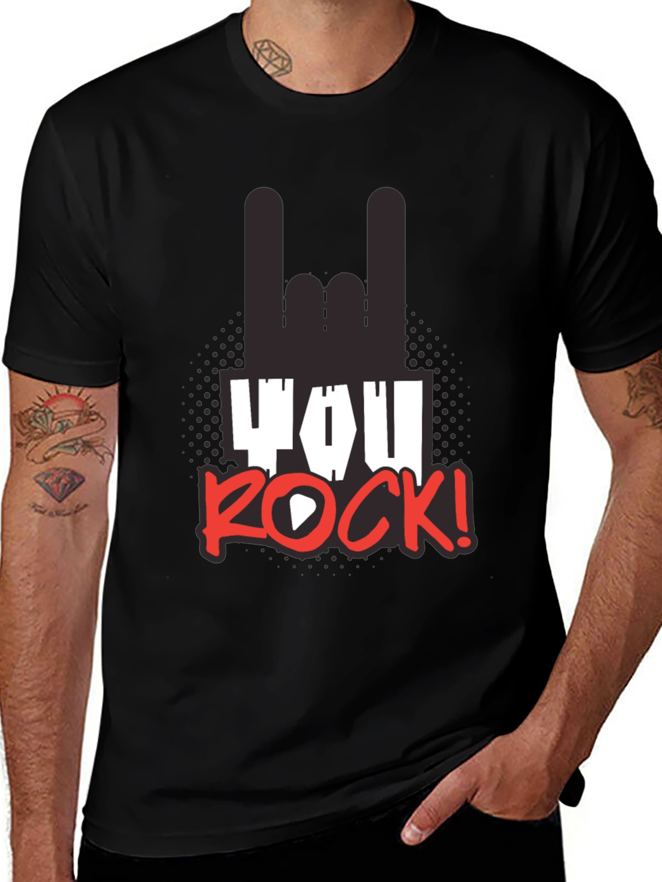 Variant 12 of You Rock! Graphic T-Shirt - Black Unisex Tee