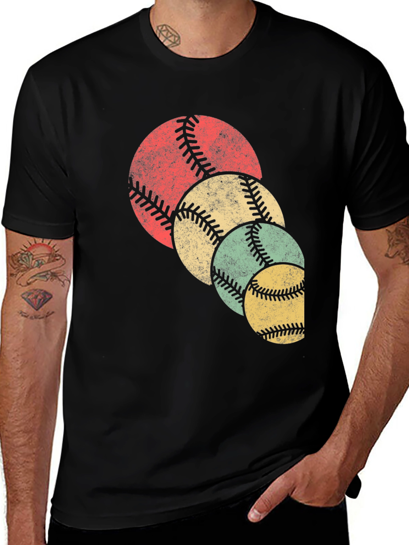 Variant 4 of Baseball Balls T-Shirt - Casual Graphic Tee