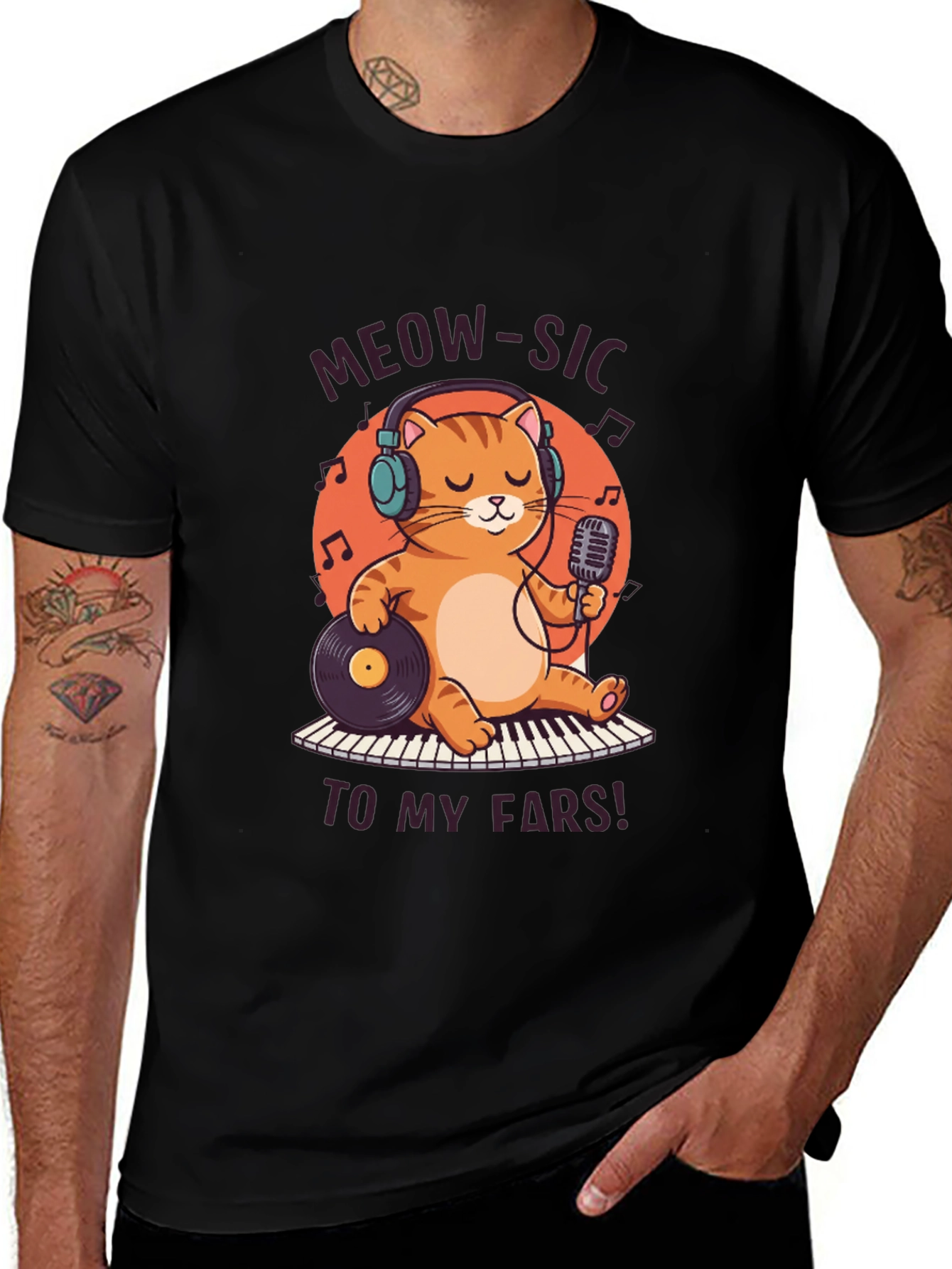 Variant 2 of Meow-sic Cat T-Shirt