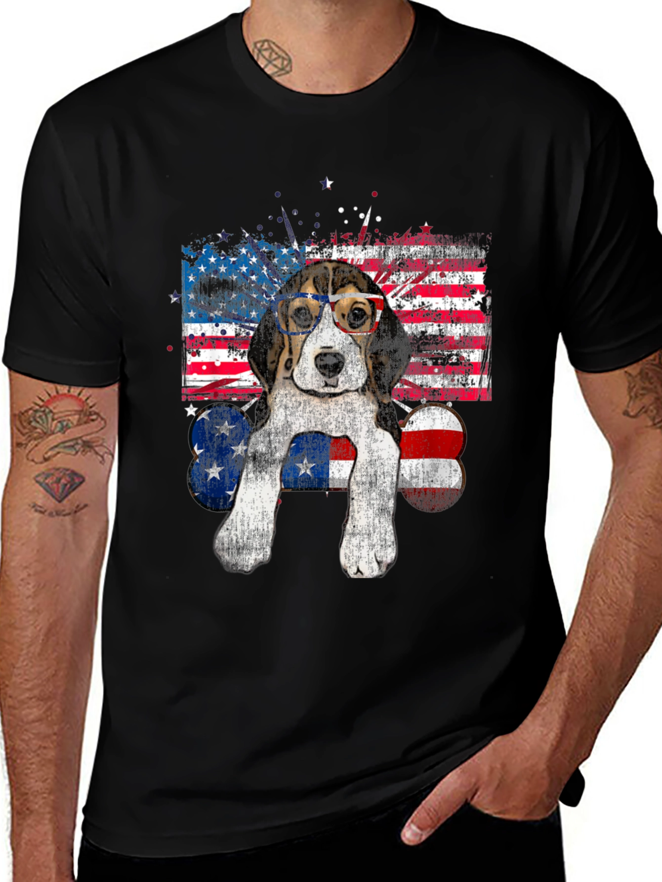 Variant 8 of Patriotic Beagle Dog T-Shirt