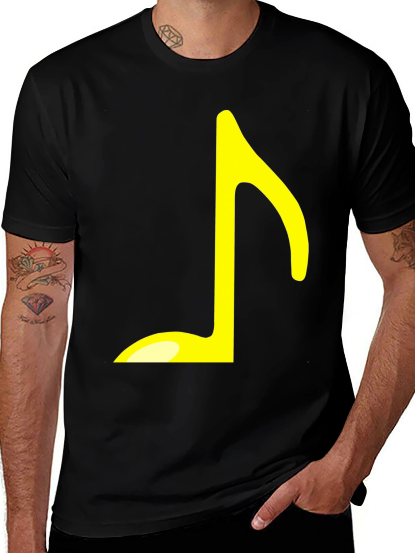 Variant 25 of Musical Note Graphic T-Shirt - Black