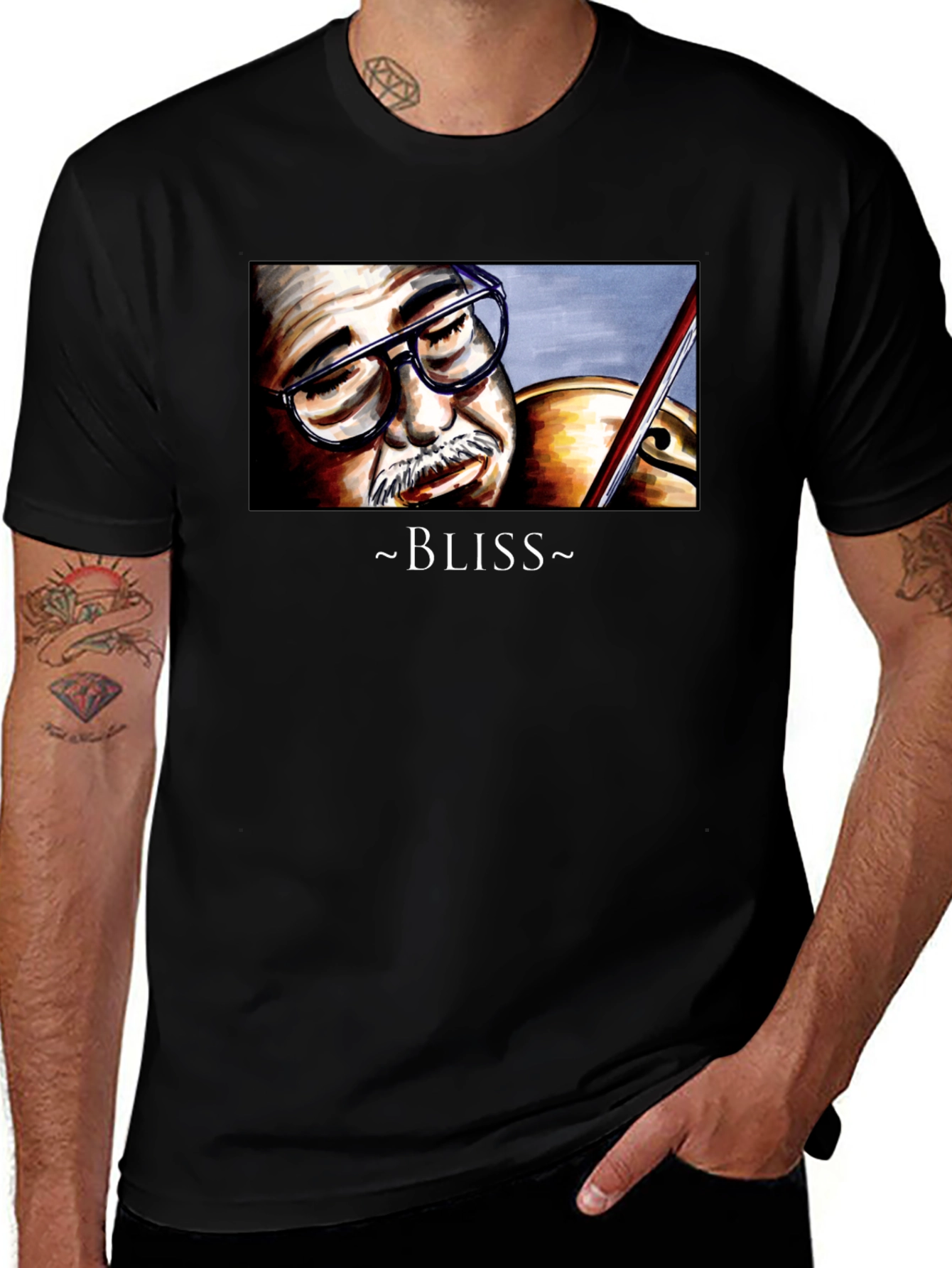 Blissful Musician Graphic T-Shirt