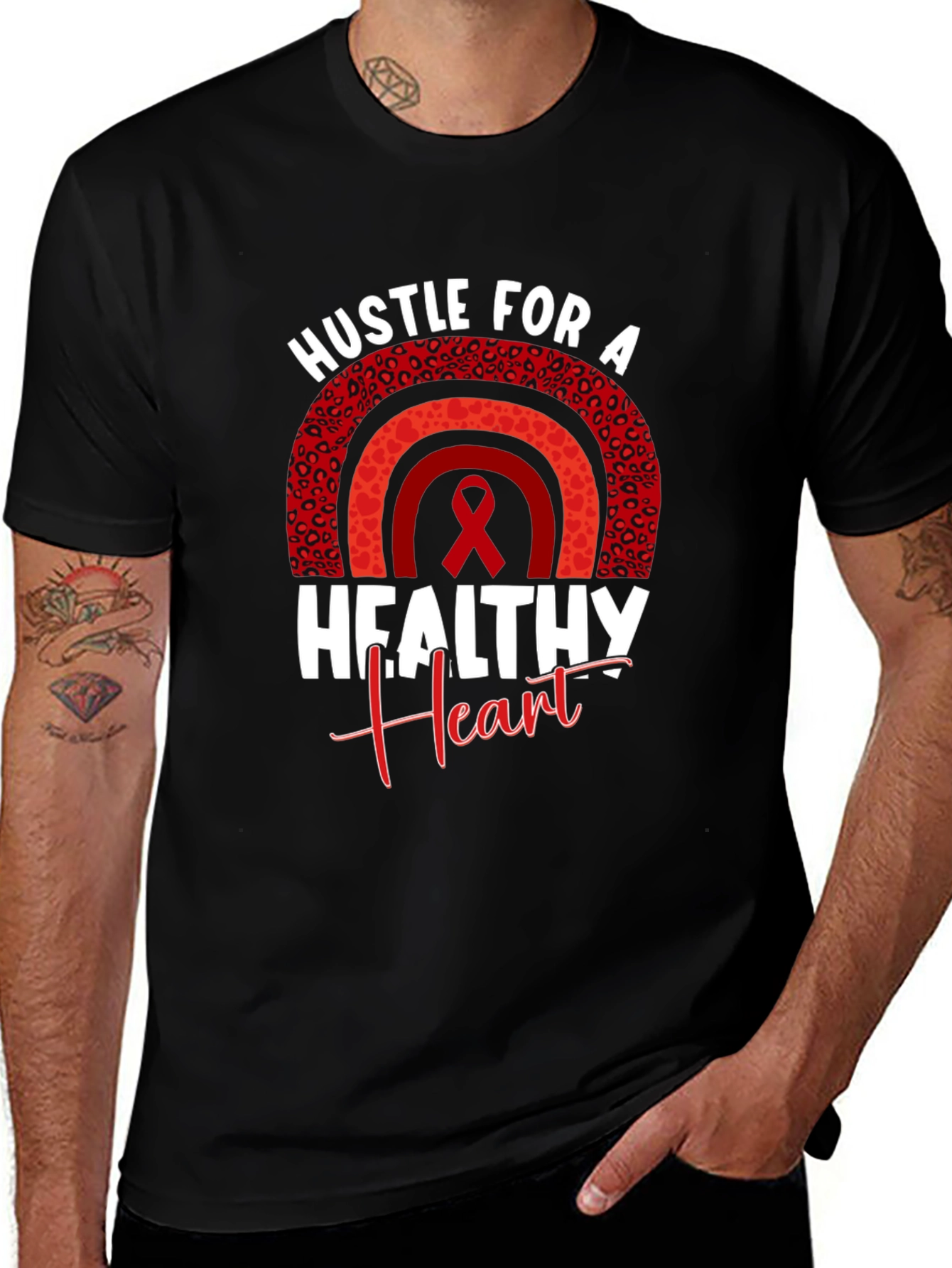 Variant 27 of Hustle for a Healthy Heart Graphic Tee